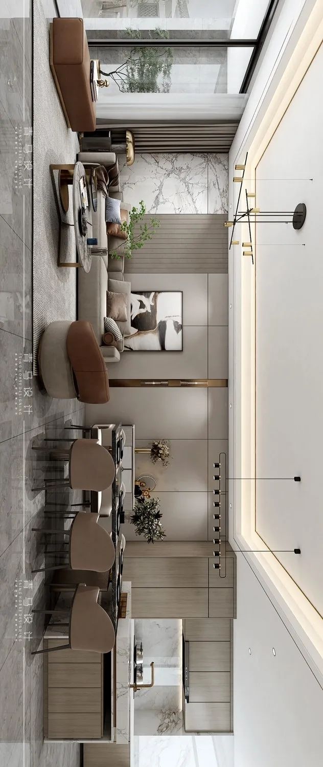 香湖湾壹号320㎡下叠新中式设计丨青马别墅空间设计-58