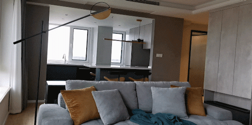 黑白灰工业风的精装房改造-26