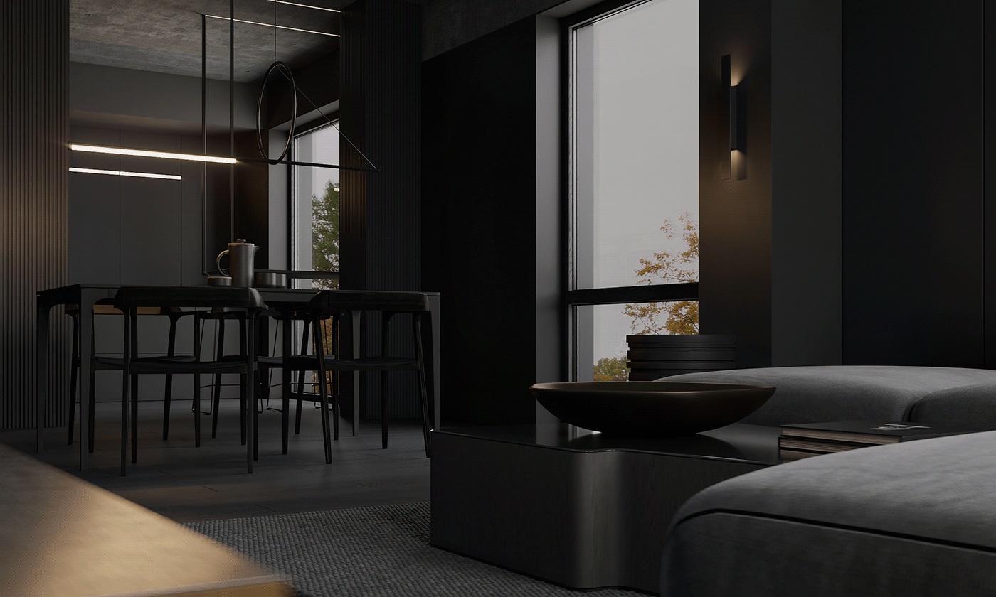 高级黑色系公寓设计 简而不单的魅力！-6