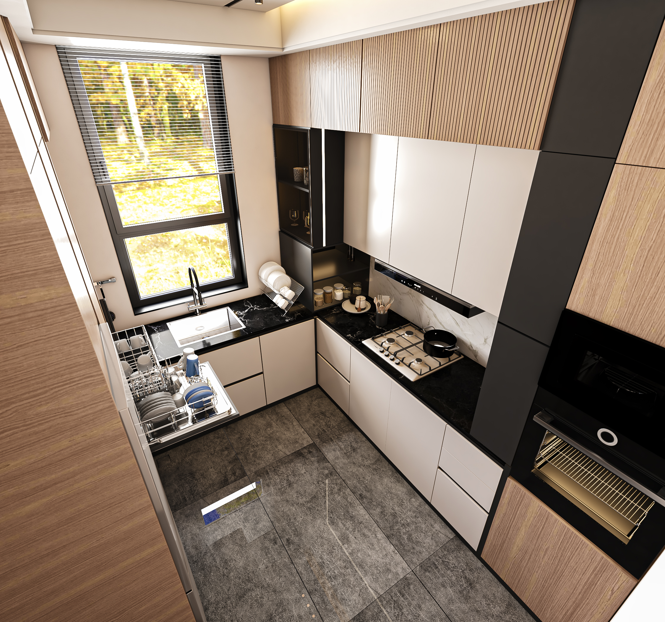 厨房区域设计丨沙特阿拉伯丨Amir El Shrkawy-9