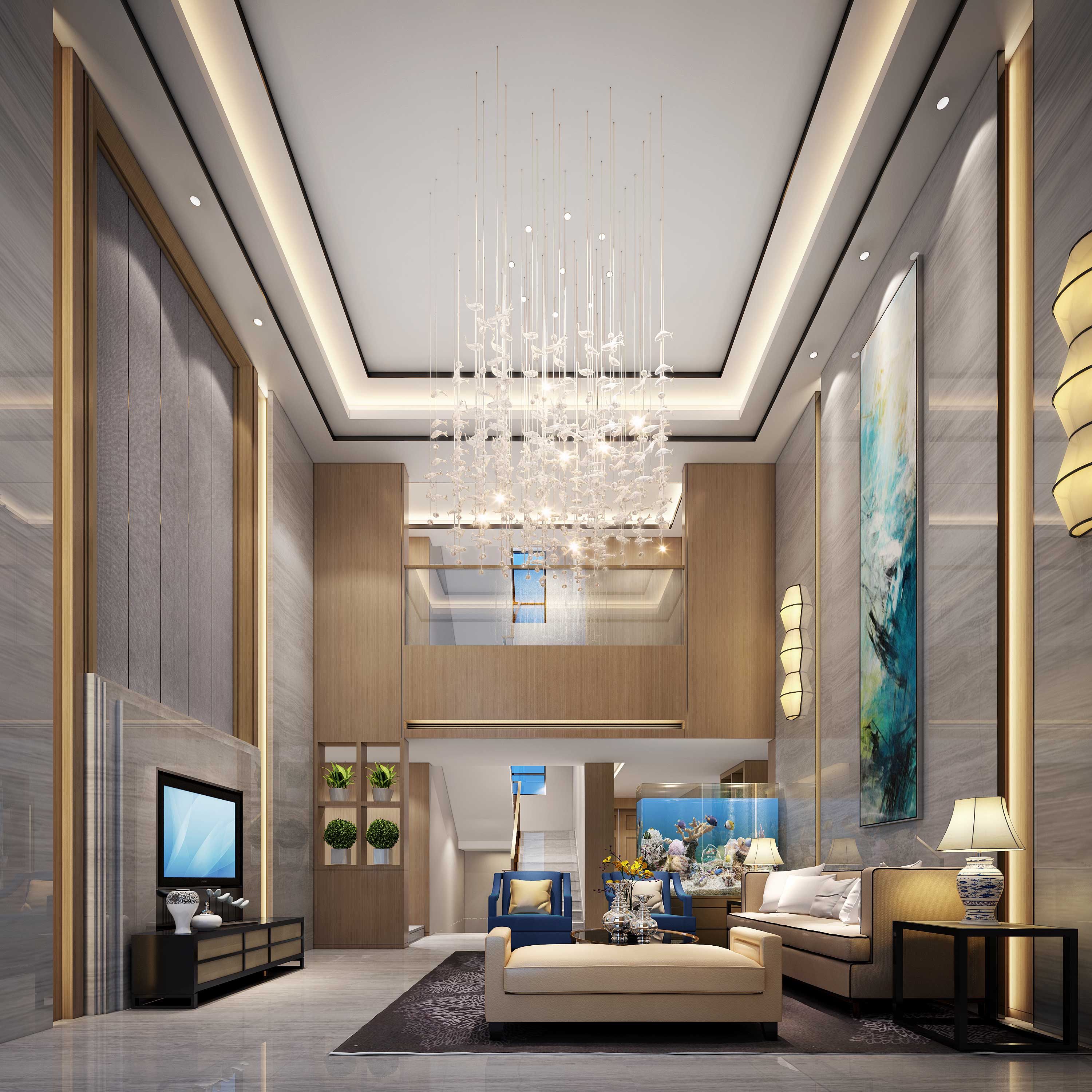 新中式 中式古典 奢华家装别墅样板房-12-5