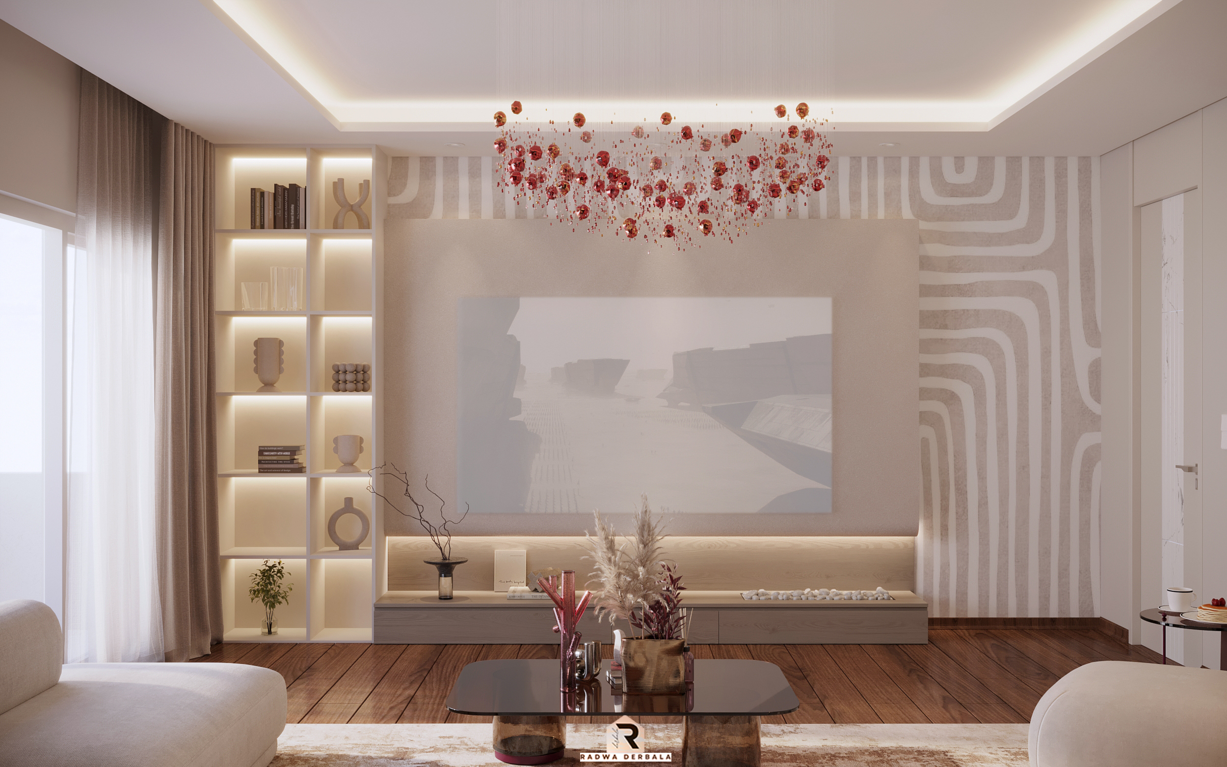 现代雕塑风格客厅丨埃及开罗丨Radwa Derbala-8