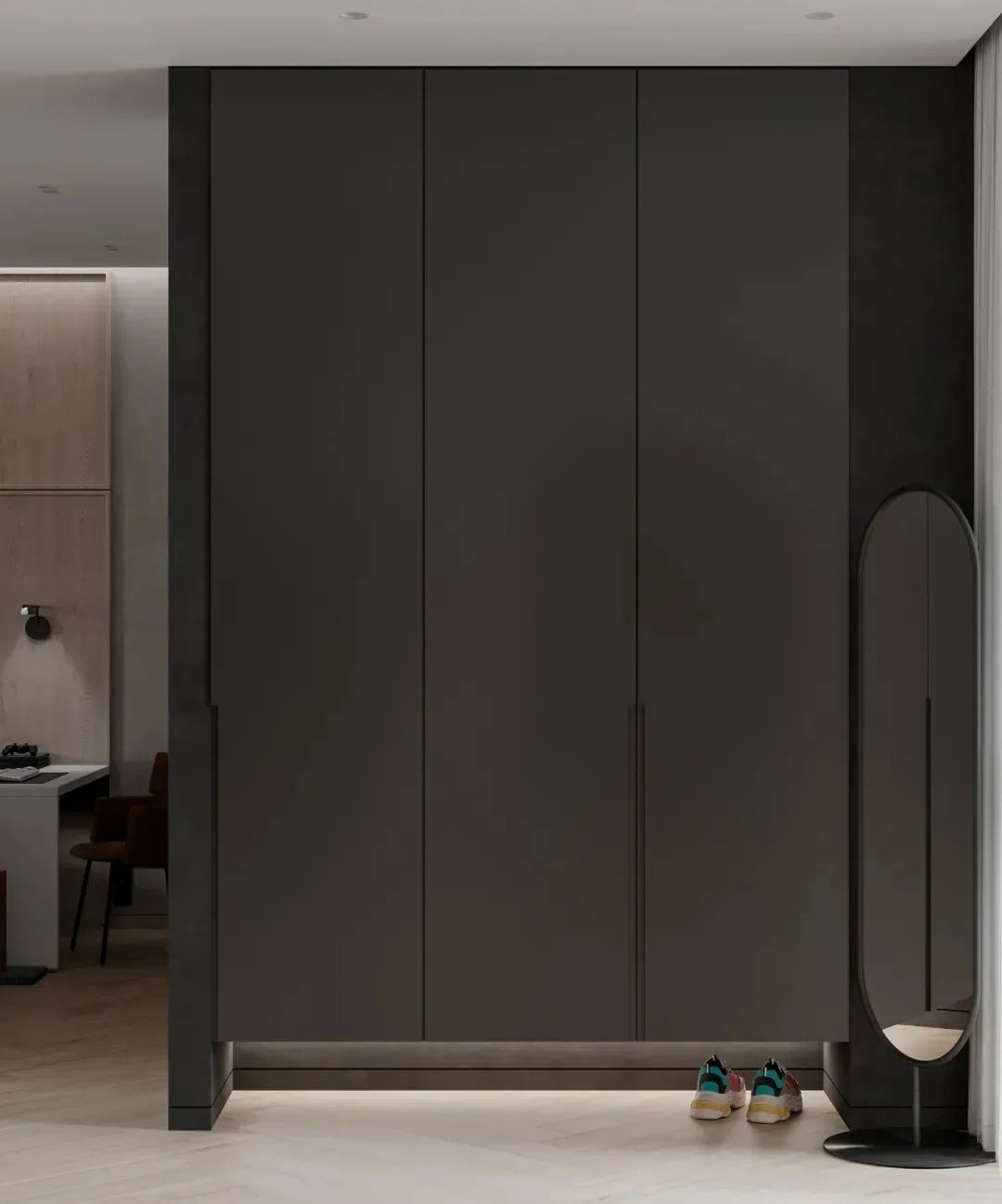 75㎡简约原木高级黑,年轻夫妇的完美之家丨Tomkin Design-4