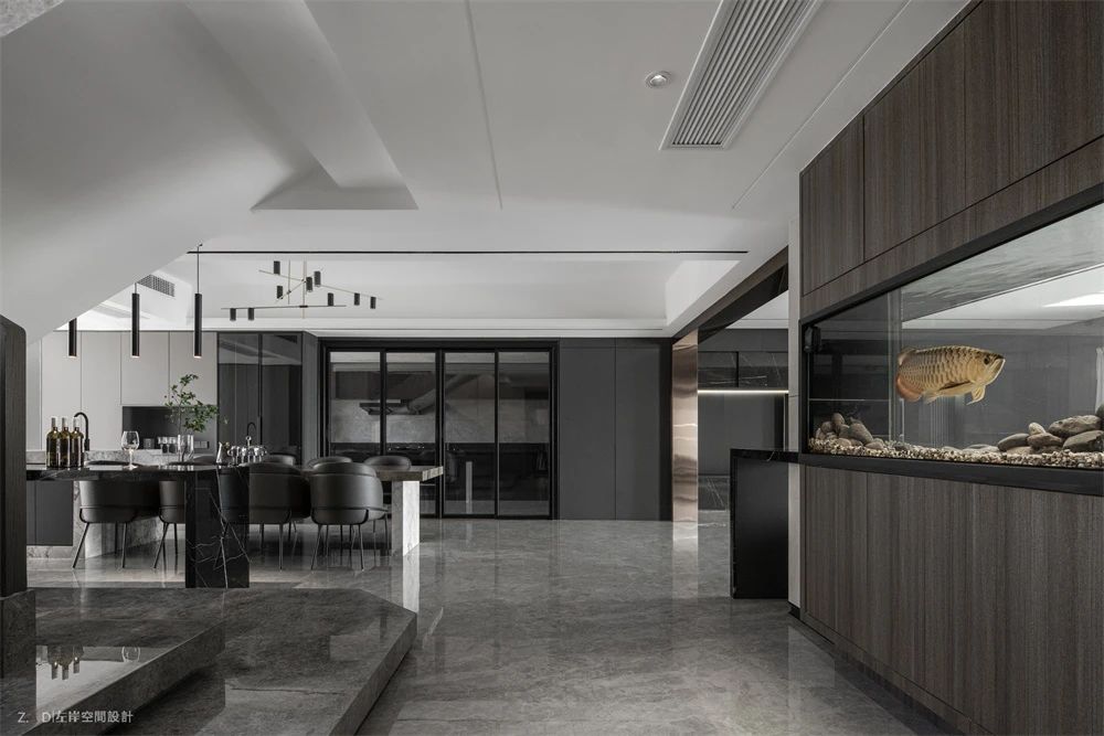 黑金设计师概念风别墅空间设计丨中国揭阳丨左岸空间设计-13