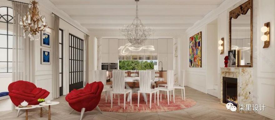 柒里设计|法式名邸-29