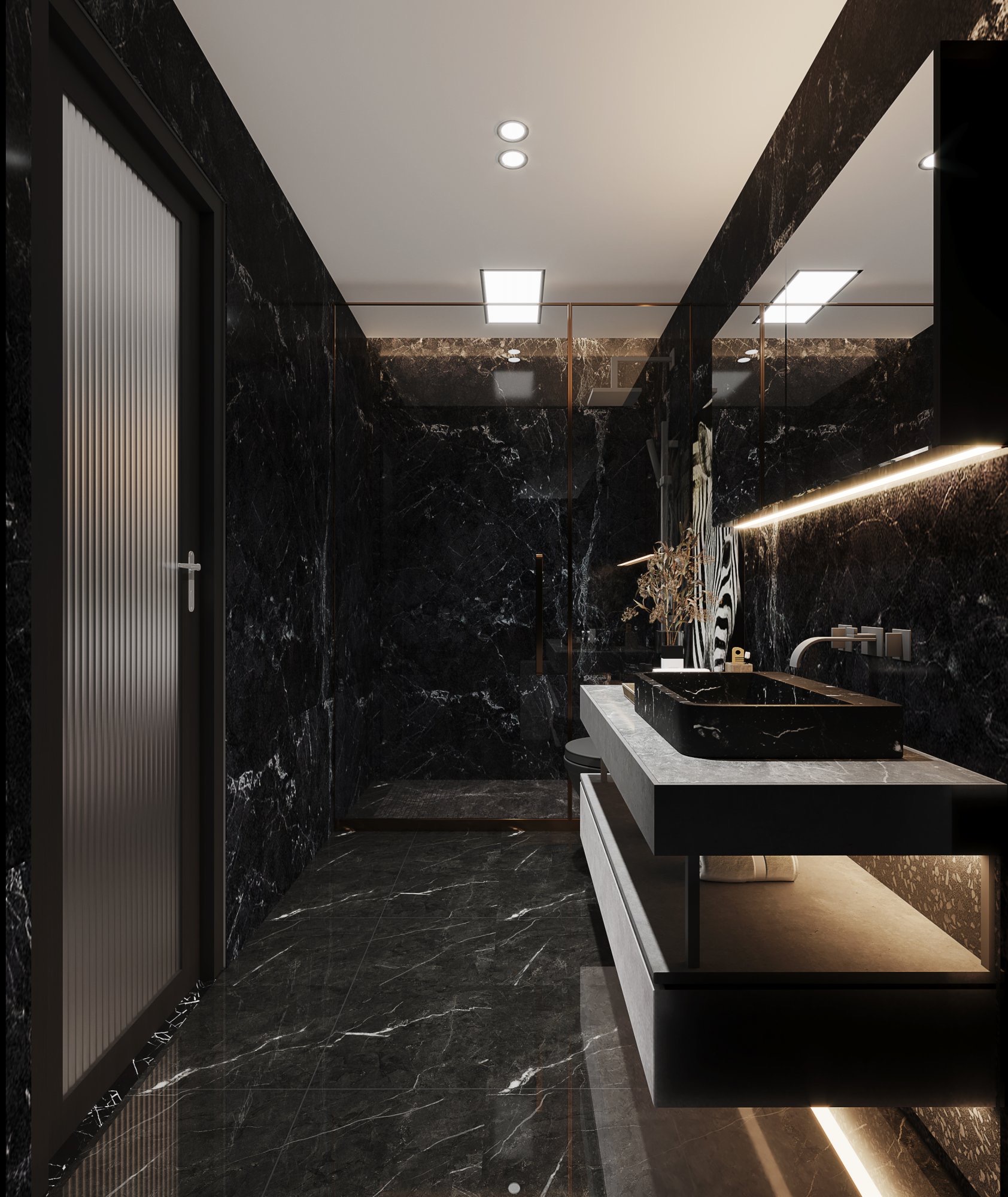 暗黑魅力质感住宅设计-12