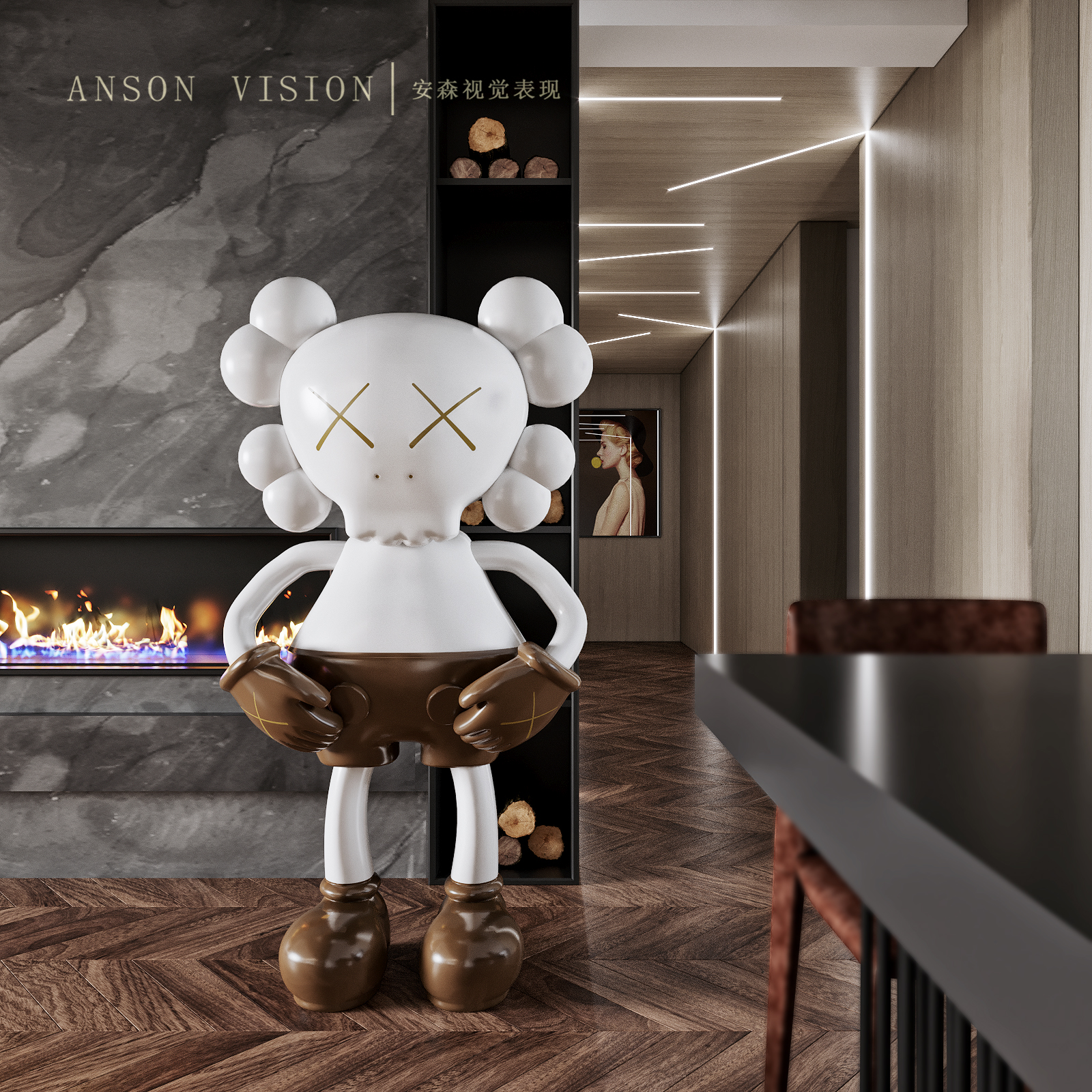 现代蜕变 | Anson 的 3DMAX 客餐厅设计-12