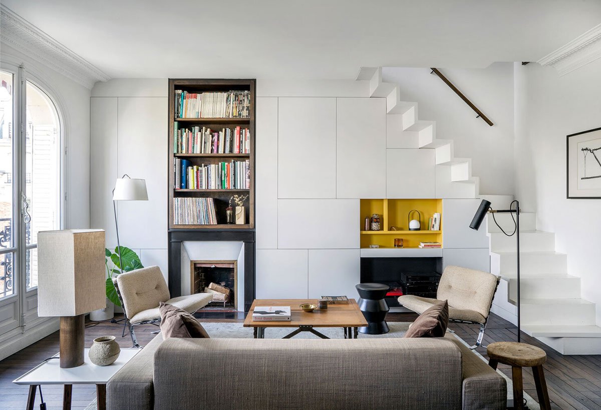 巴黎设计师的复古与现代完美结合的公寓-1