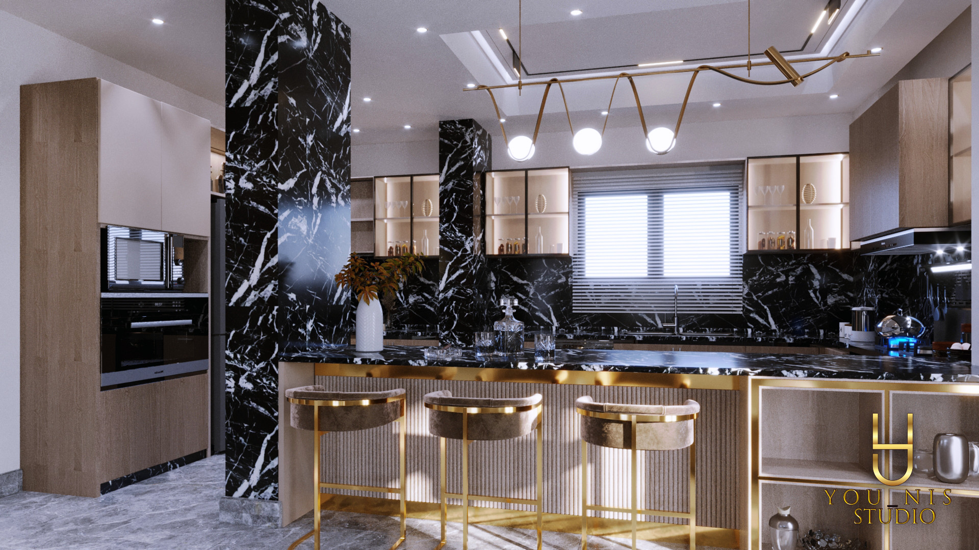 带有开放式厨房的接待区丨埃及丨you_nis studio-14