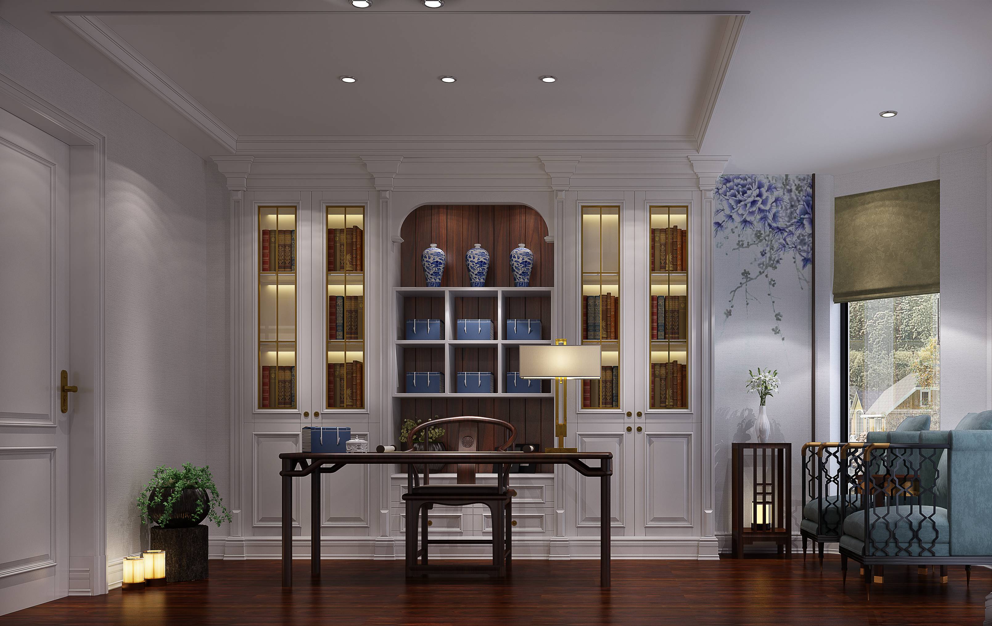 新中式 中式古典 奢华家装别墅样板房-2-35