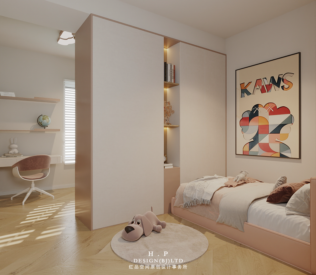 90㎡二孩家庭空间布局设计丨中国北京丨红品空间原创设计-28