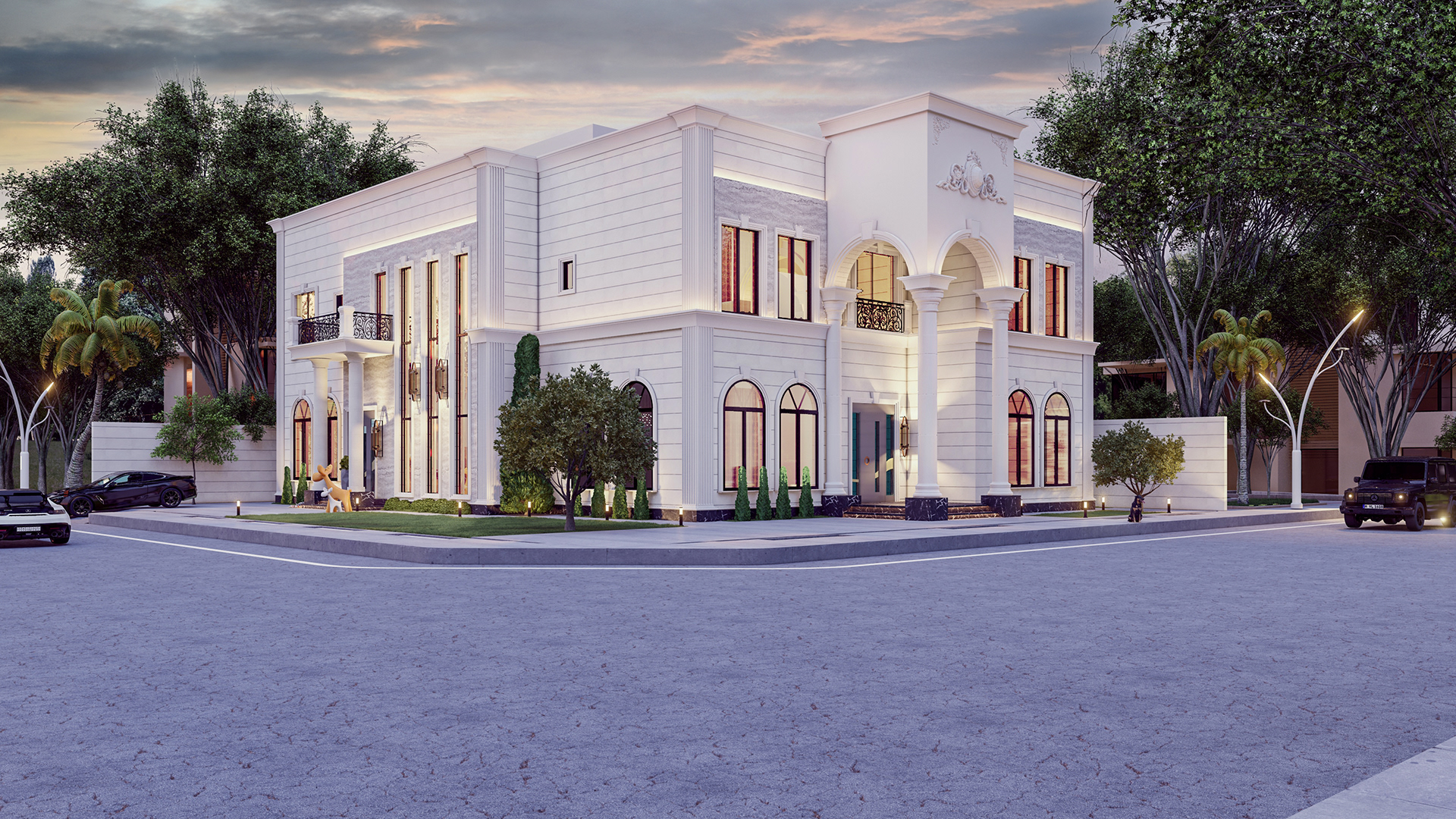 沙特阿拉伯别墅正面丨Construction Palace for decoration-9