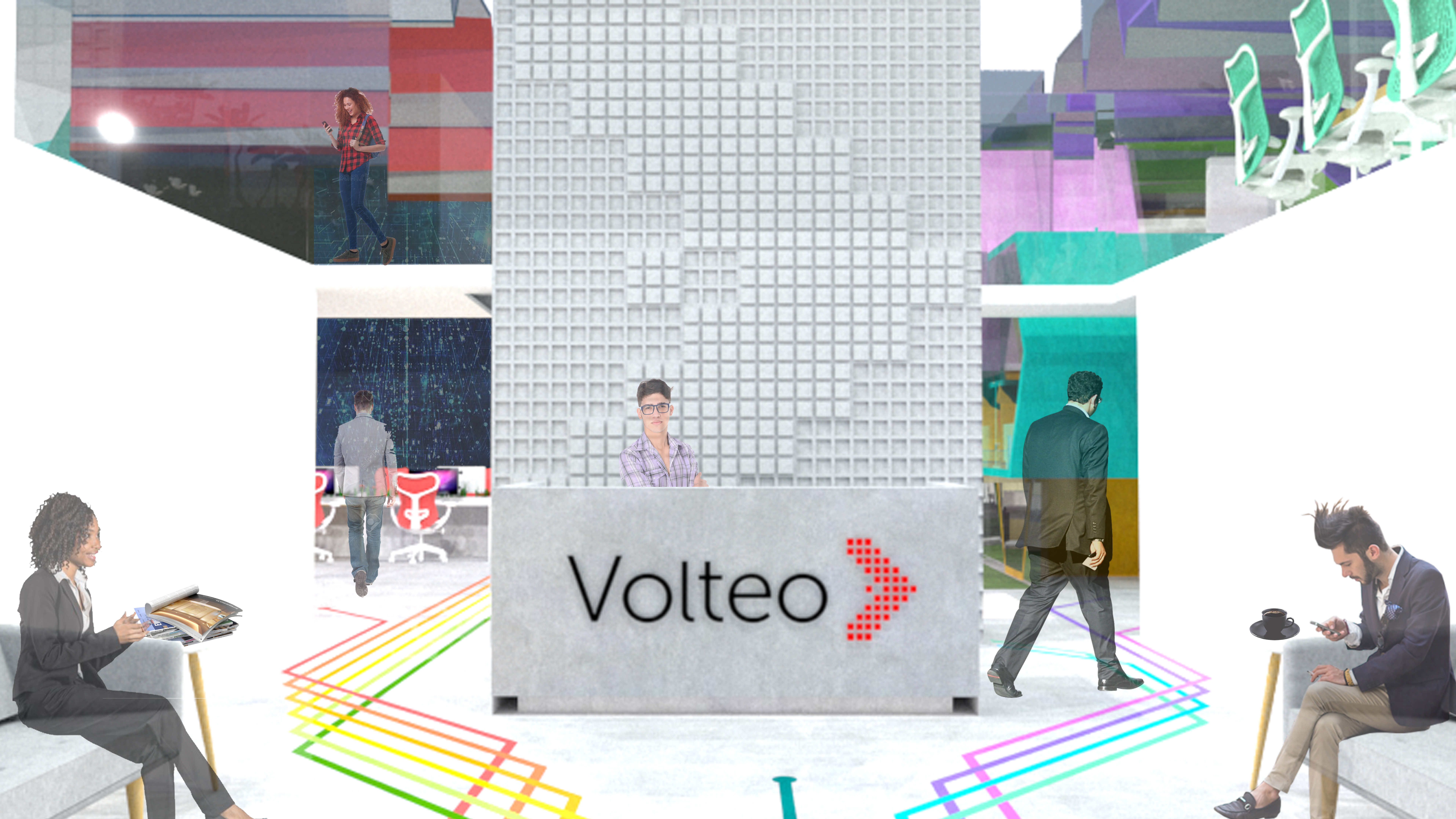 智能办公室设计，绿色与科技的完美融合-18