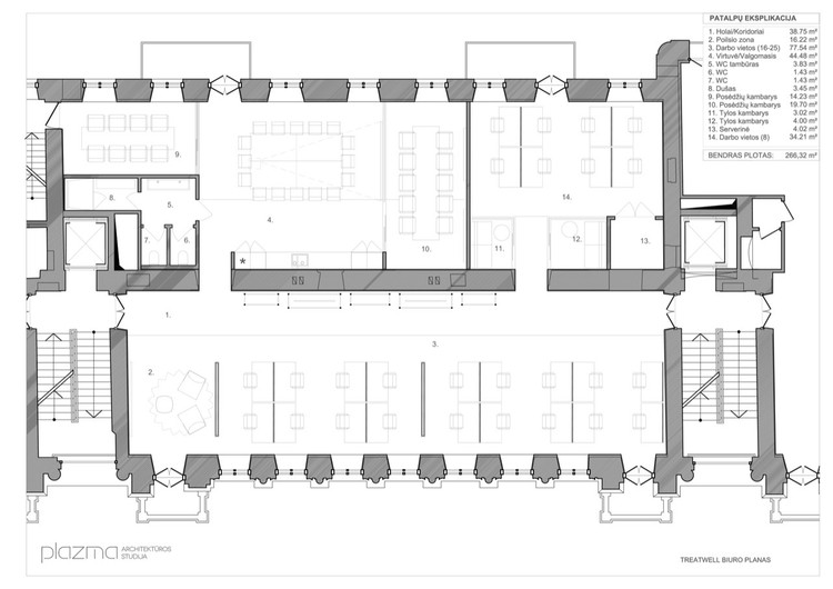 维尔纽斯 Treatwell 办公室，历史建筑中的现代美学空间-14