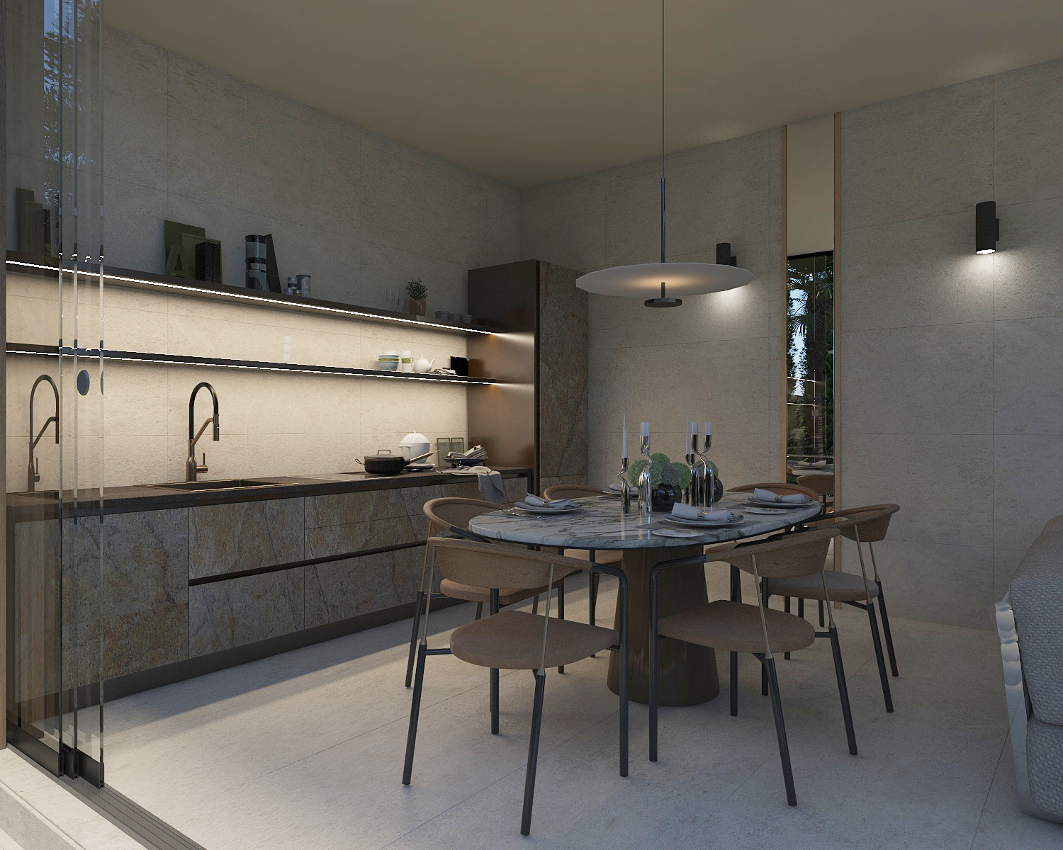 Summer kitchen in a private house, 40 sq.m.-2