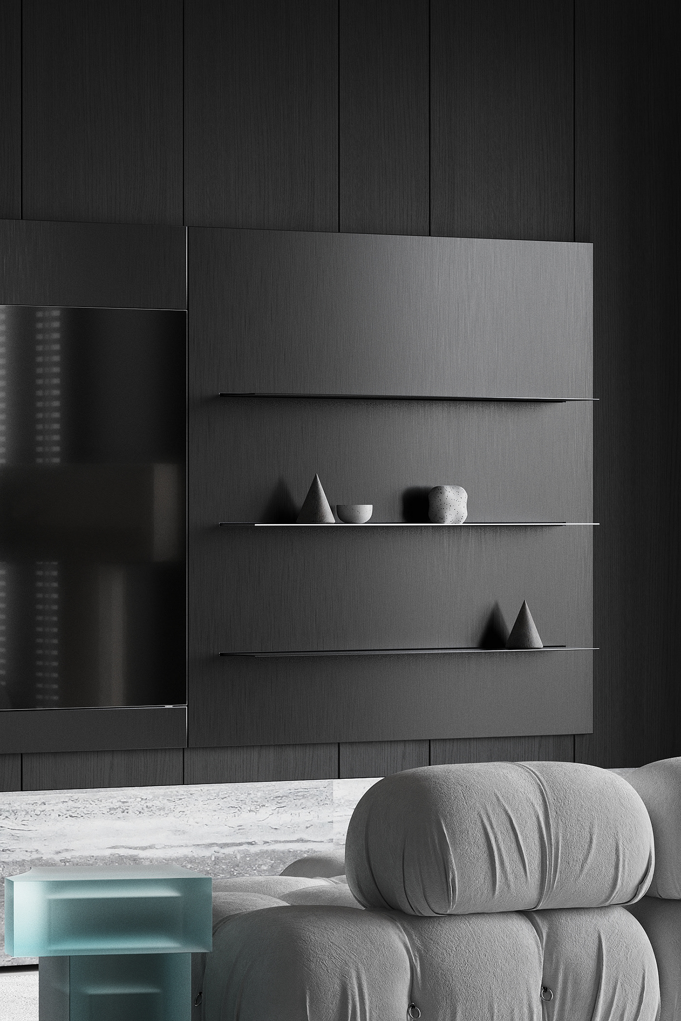 黑灰调子，极致简约空间！-10