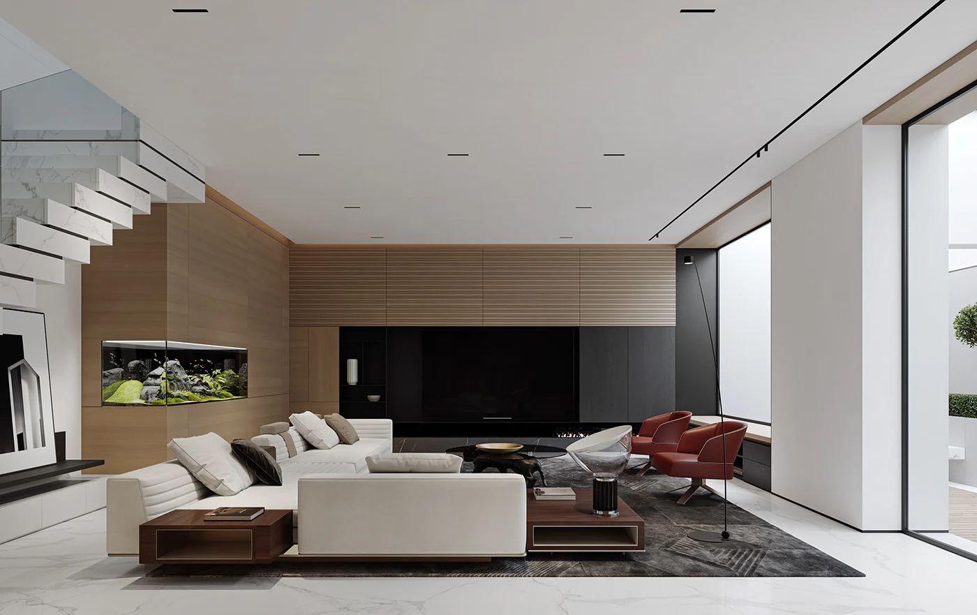 悬浮式电视背景墙设计-15