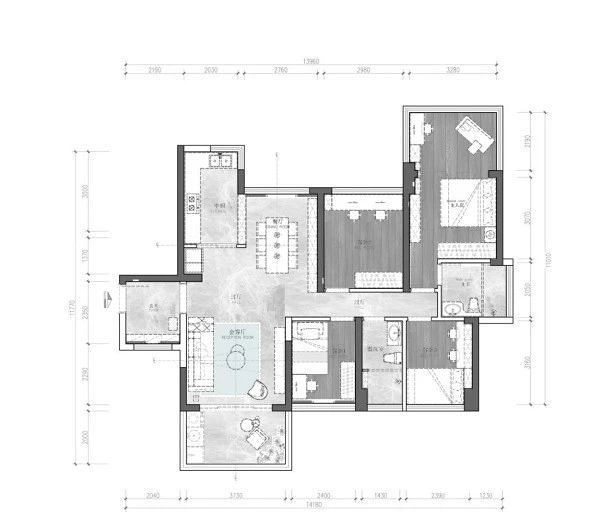 45万元四居及以上120平米装修案例-11