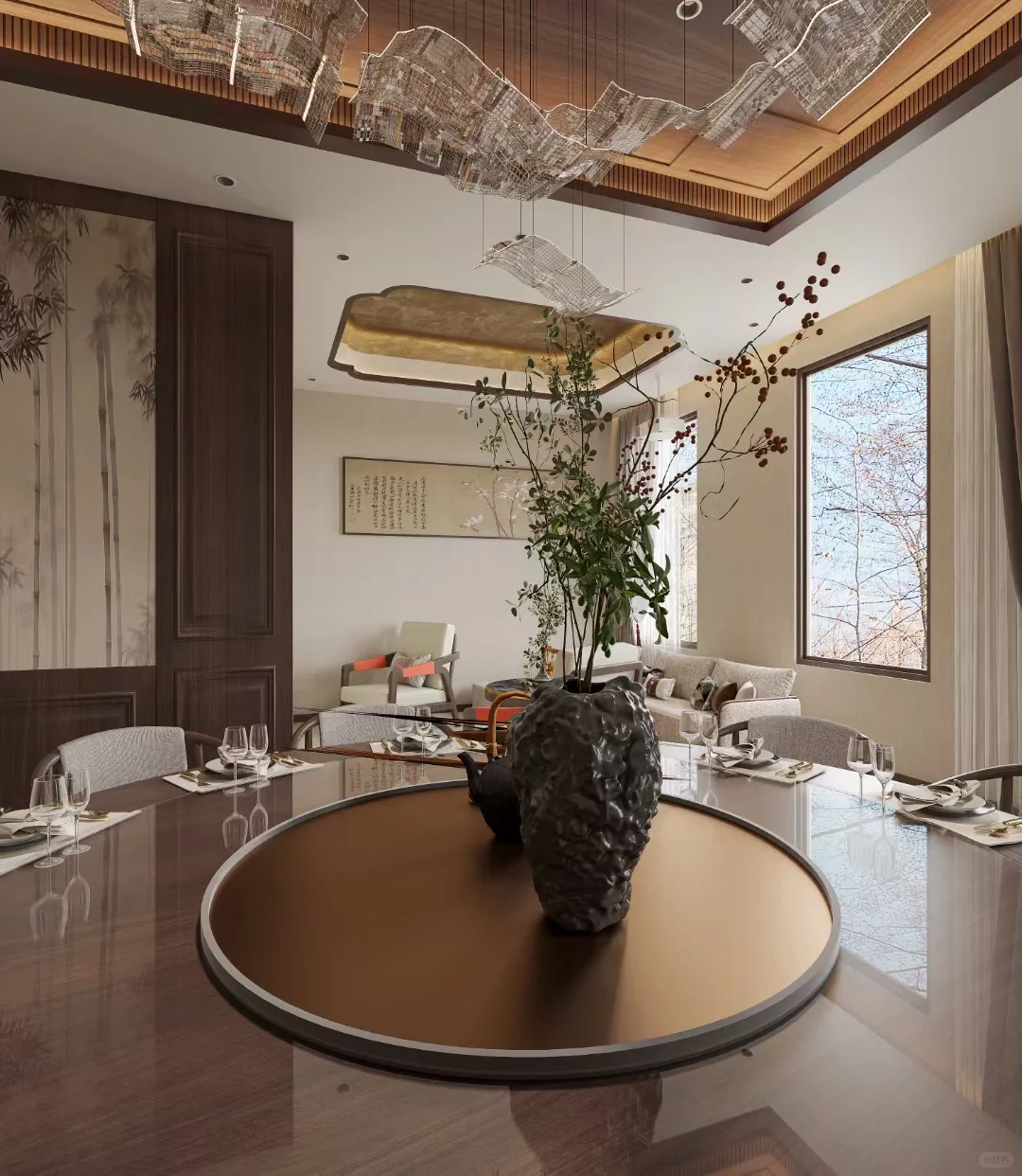 “新中式”风餐厅——浮华中透着精美-3