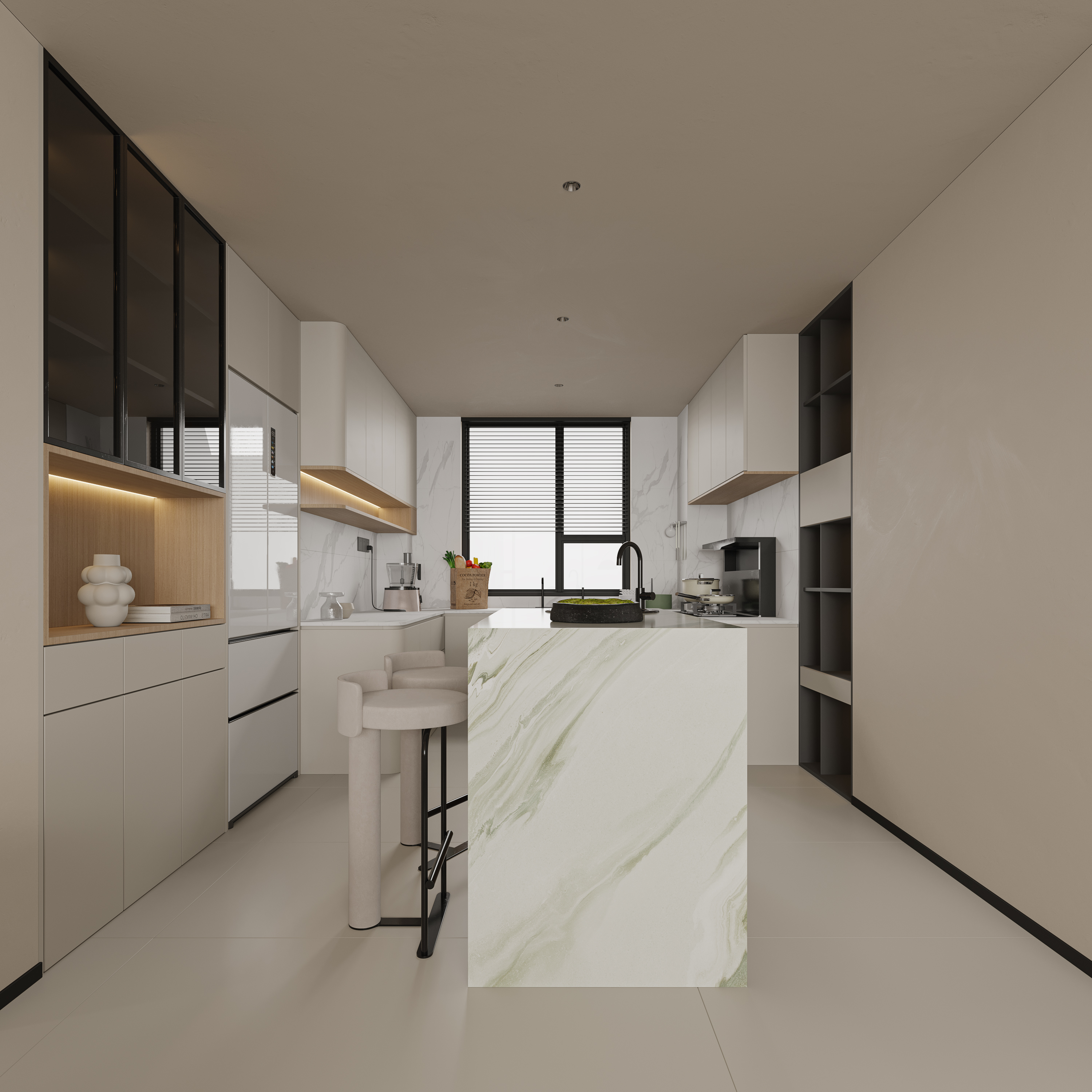 绘感视觉设计——现代奶油风格复式设计案例-3