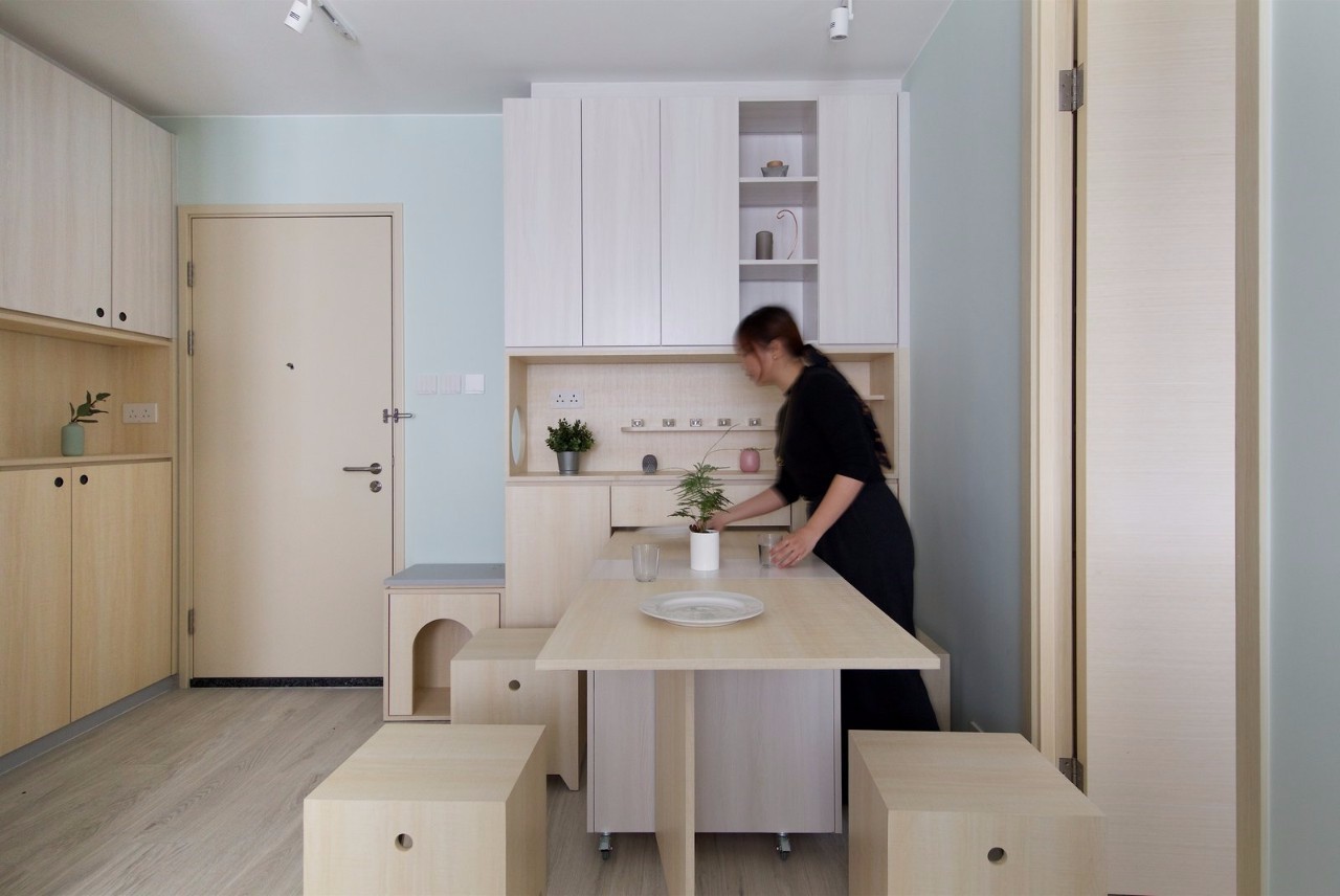 香港 42 平米公寓 | 人与宠物和谐共处的空间设计-14