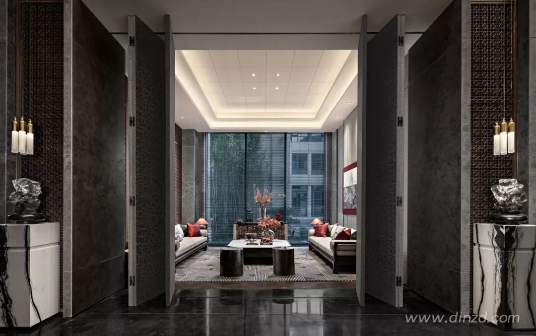 天津津门大院售楼处 | 古韵墨色与现代材质的完美融合-42