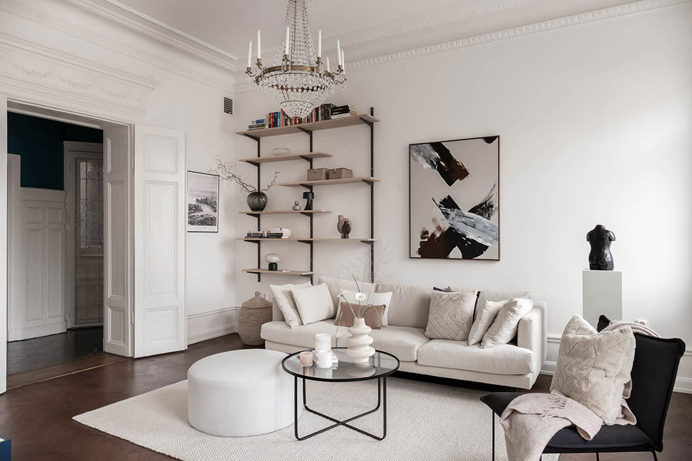 斯德哥尔摩优雅白色内饰公寓-8