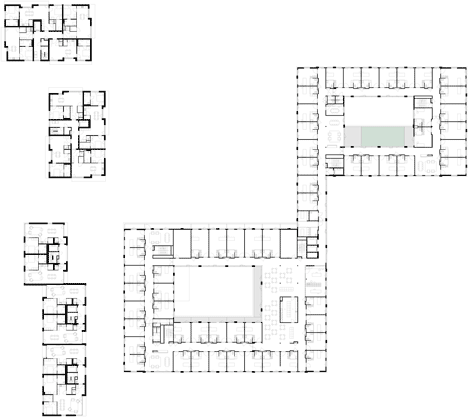 Areal Architecten's Mayerhof retirement home wraps two courtyards-41