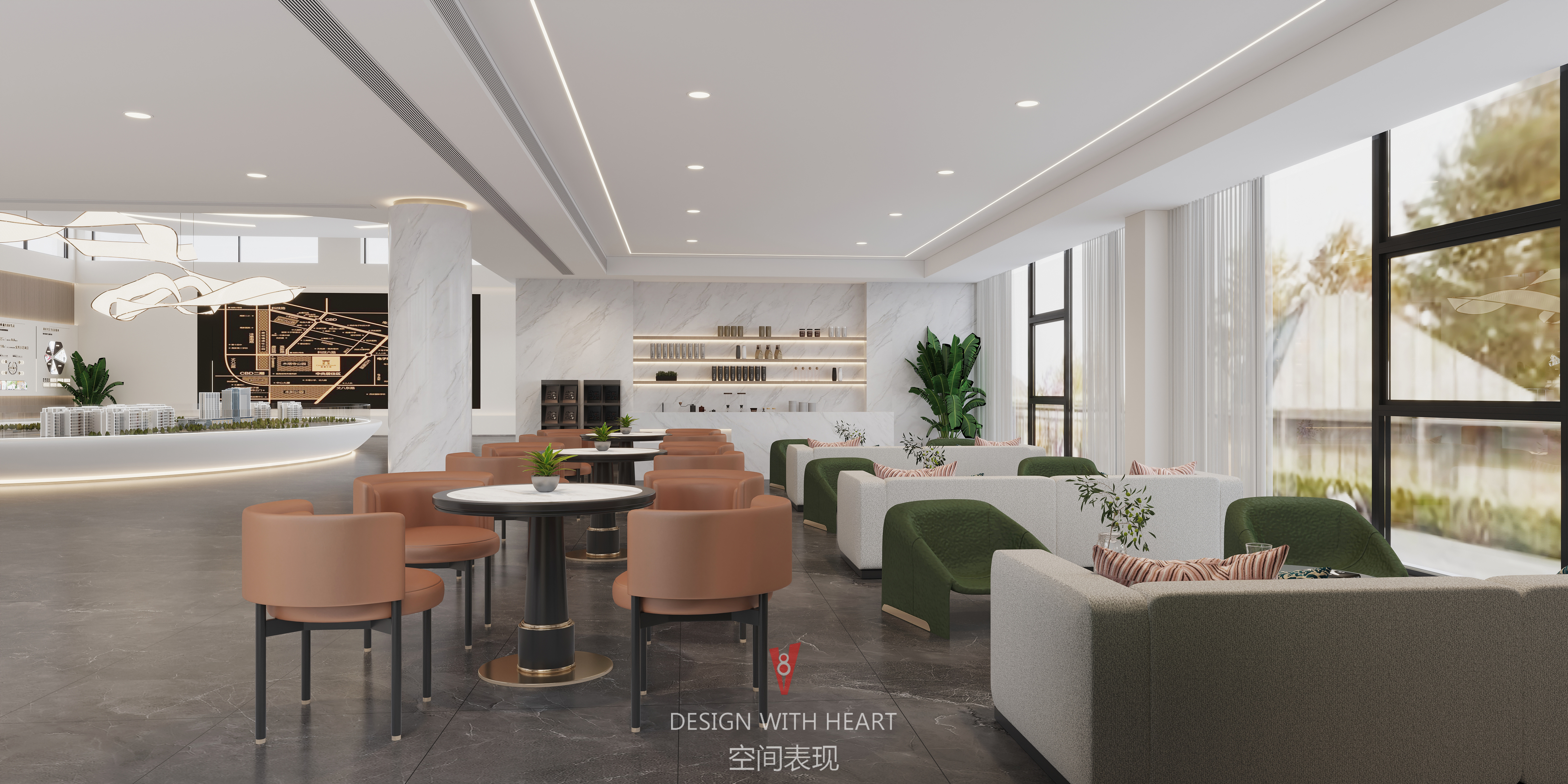 V8 空间表现 · 高端工装整装设计效果图-4