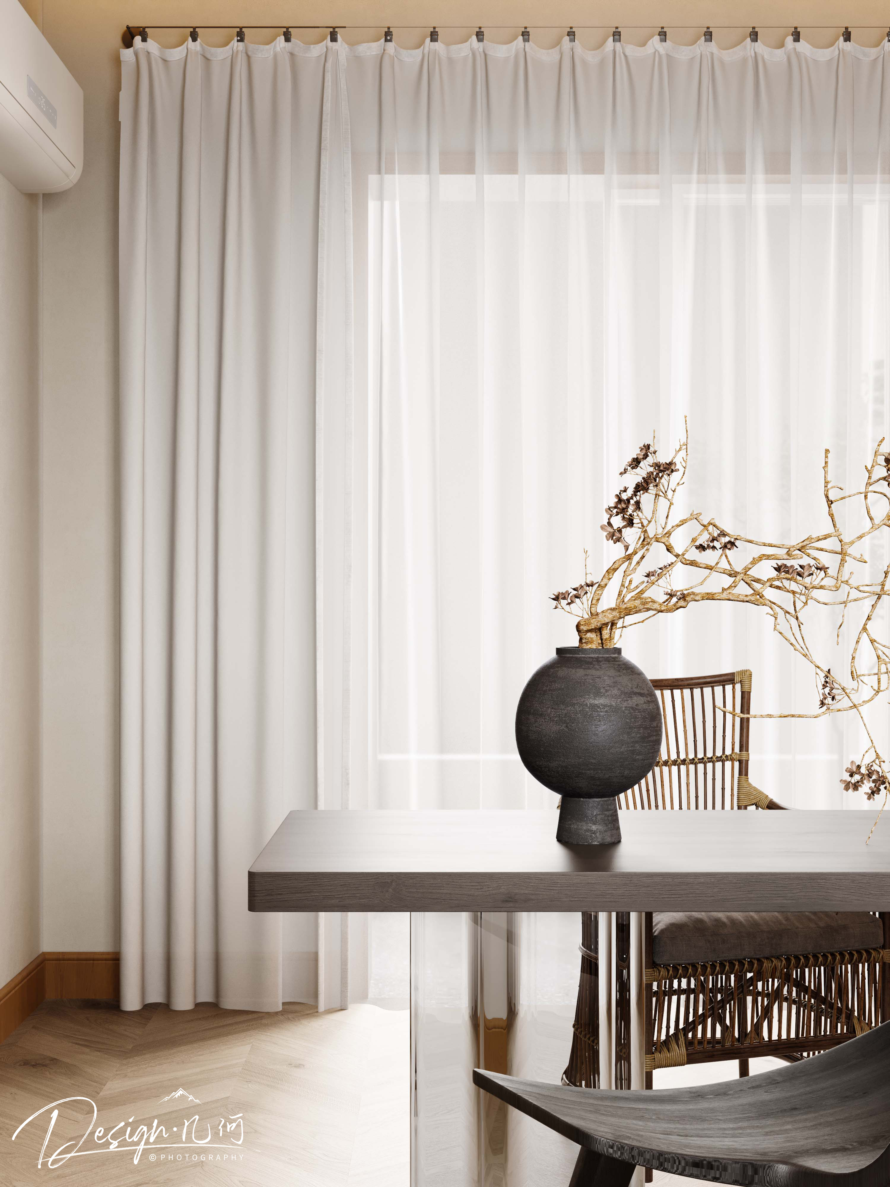 几何空间视觉表现 | 溪岸宝墅现代客餐厅-28