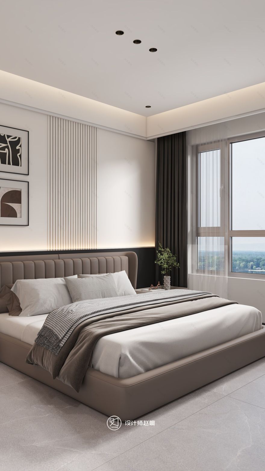 135㎡黑白灰风格住宅设计-26