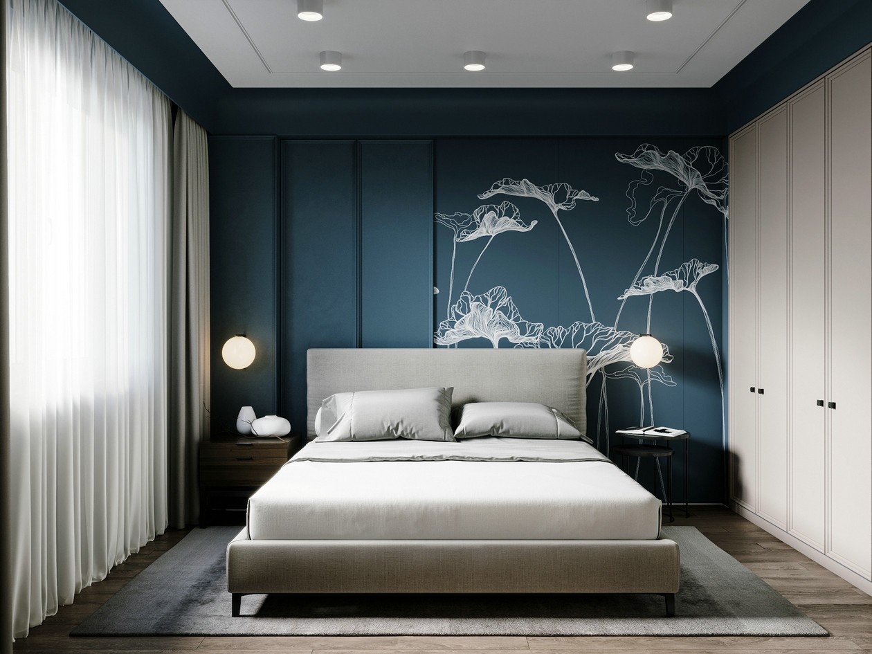 乌克兰90㎡ 蓝色系空间设计充满了浪漫与诗意-14