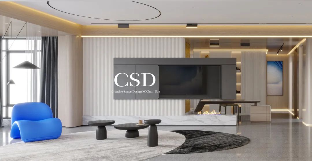 蓝色诗意 · 长沙清风徐来的简约奢华住宅丨中国长沙丨香港CSD设计事务所-19