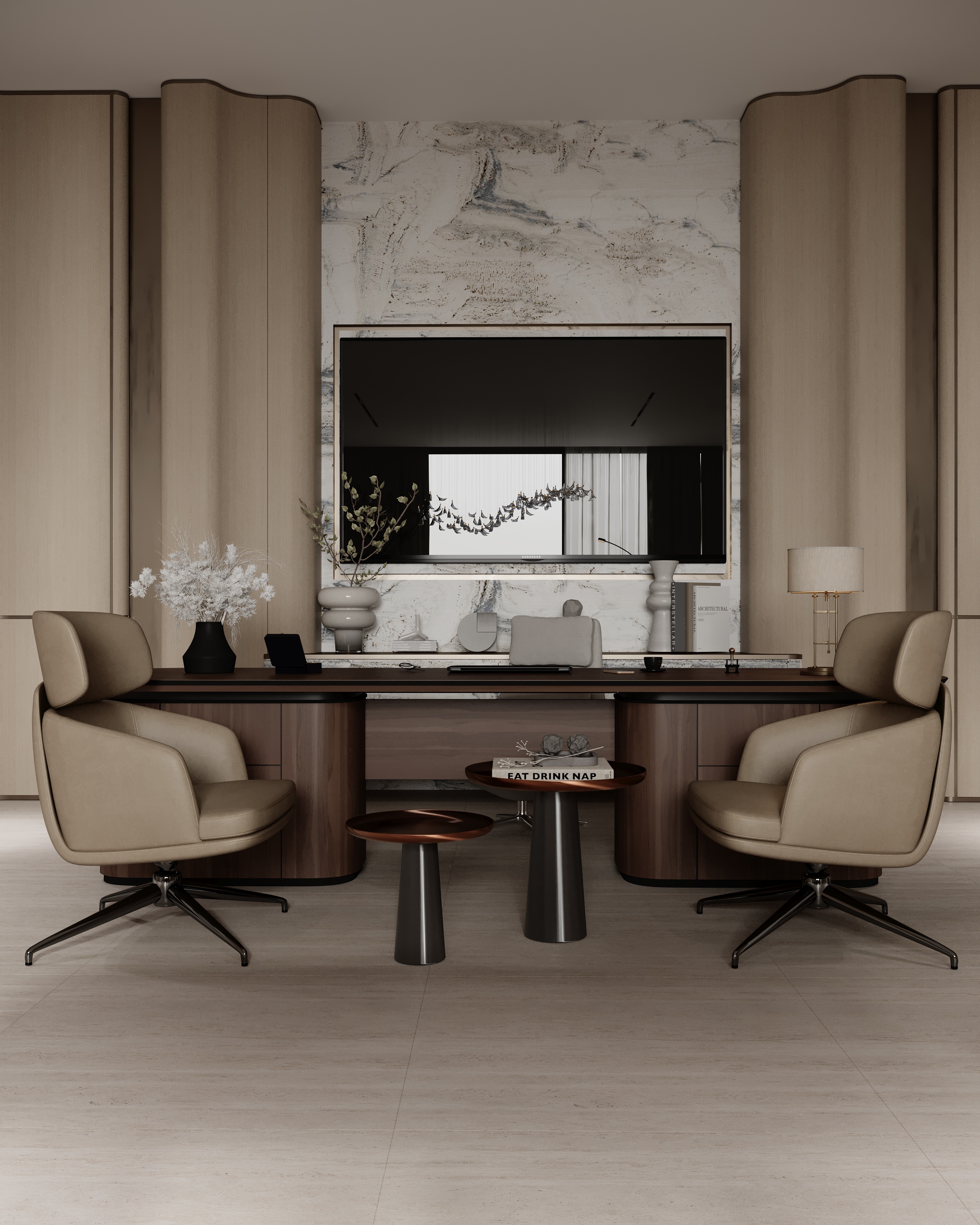 休息室与办公室设计丨沙特阿拉伯利雅得丨shadwa_elgml-9