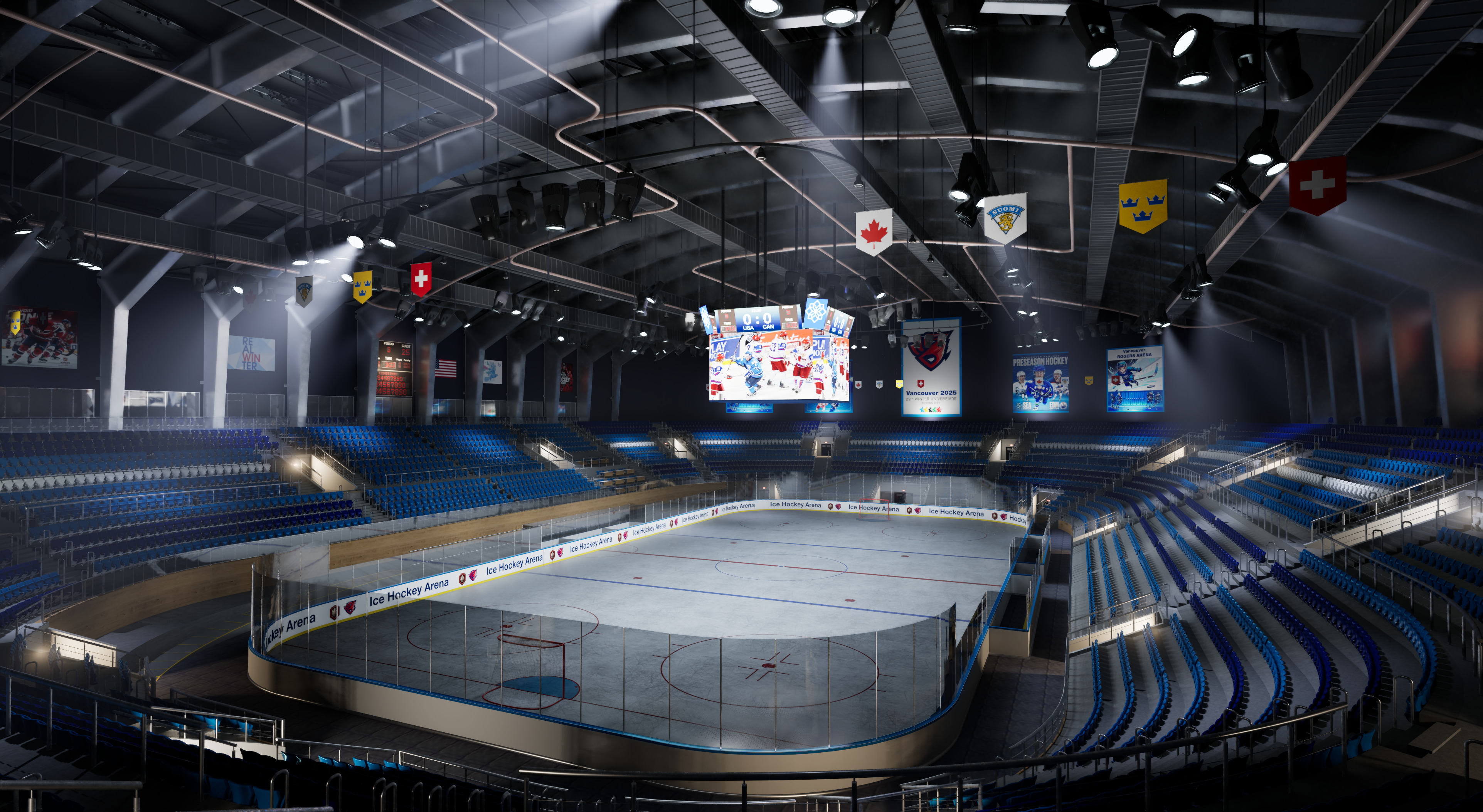 Ice Hockey Arena Stadium 3D model-11