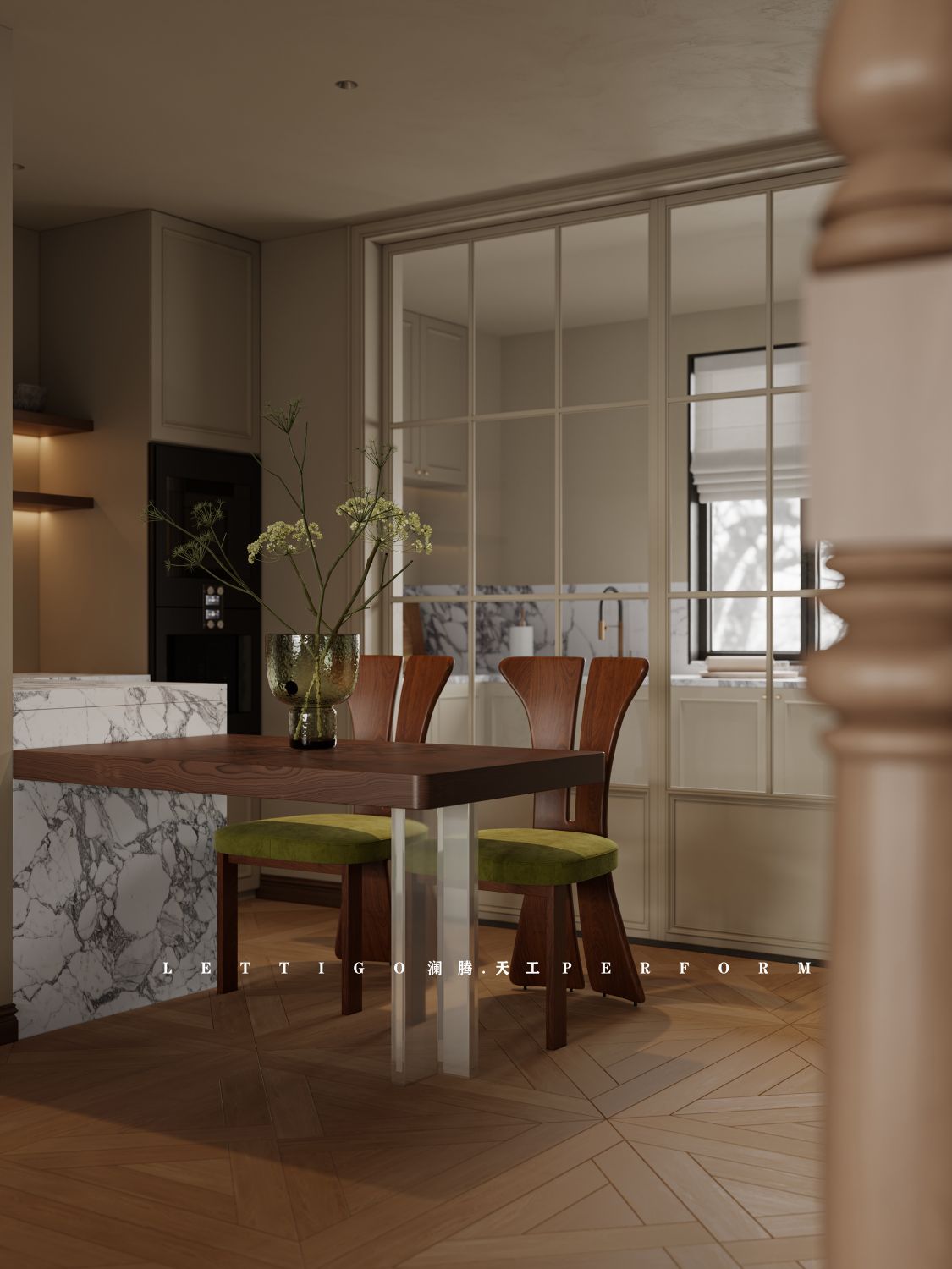 微微的复古气息增添了轻法式客厅的松弛感-8