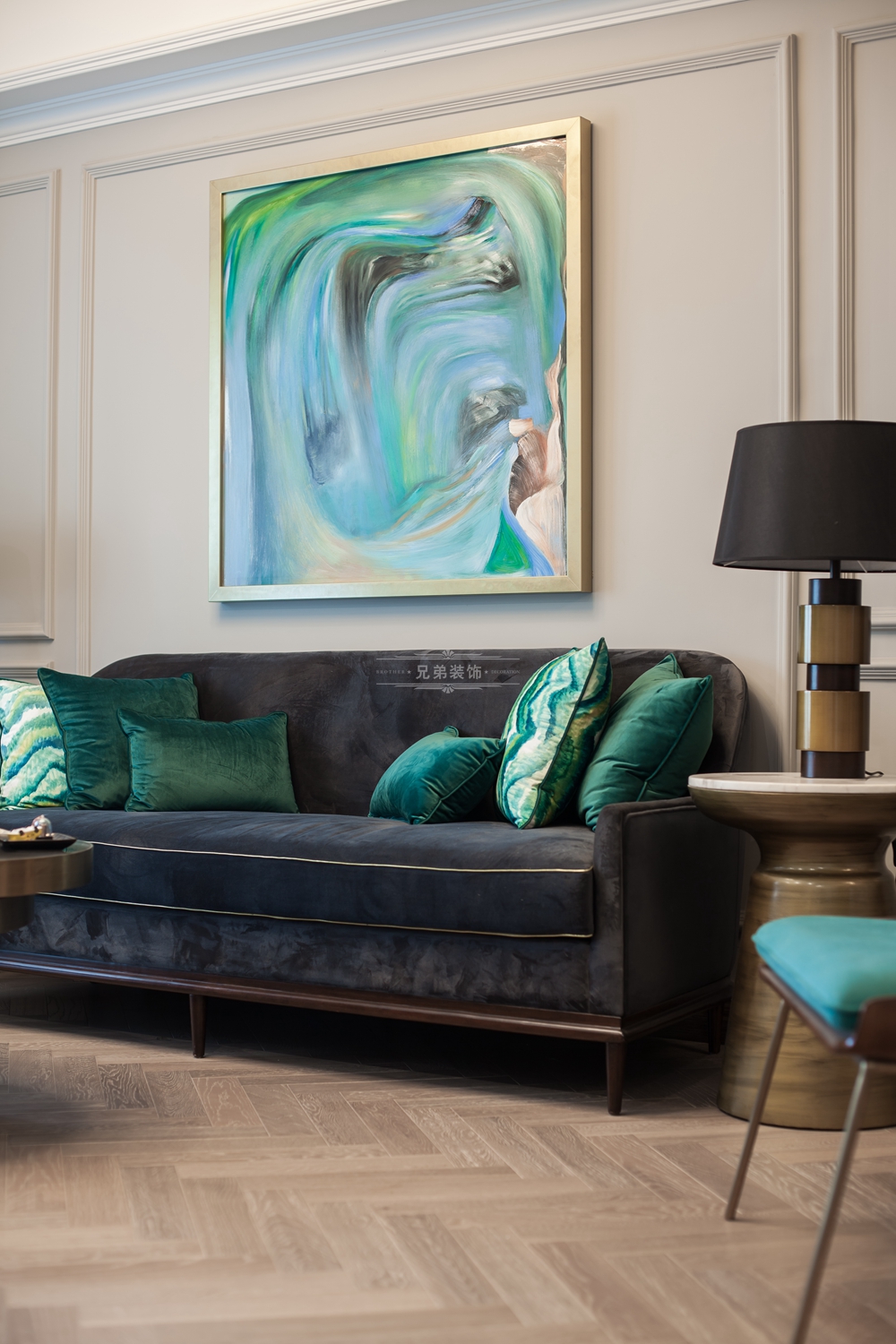 龙湖春森彼岸 150 平现代摩登美式装修设计-13