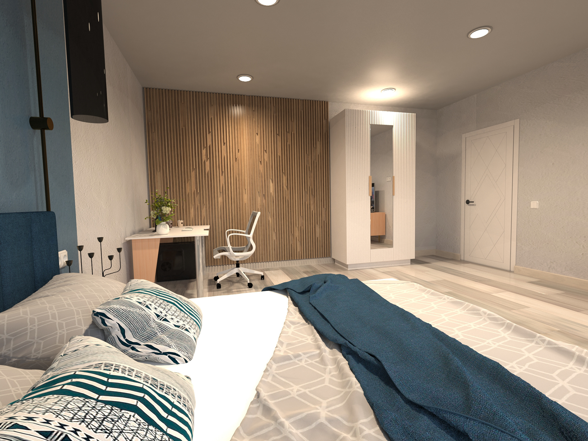 现代斯堪的纳维亚风格一居室公寓设计-29