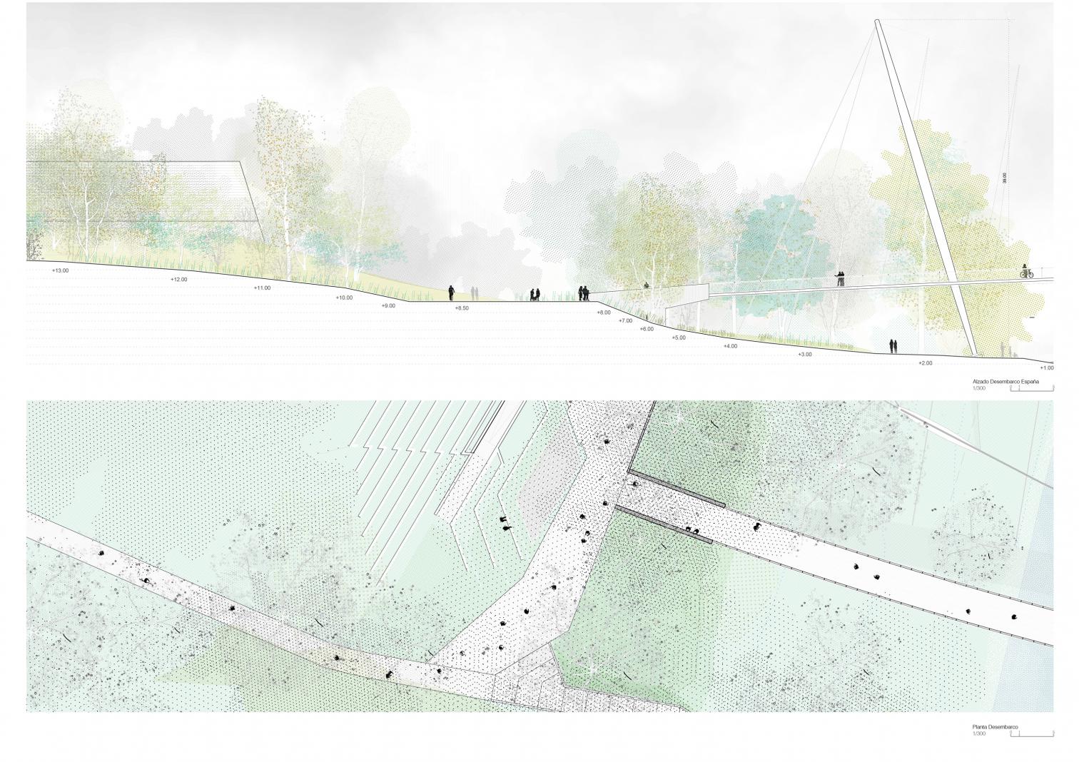 Una Línea Sobre El Miño · 极简曲线行人桥设计-12