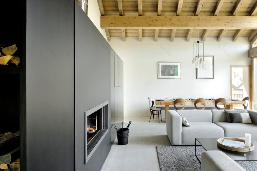 法式阿尔卑斯山现代简约木屋设计-4