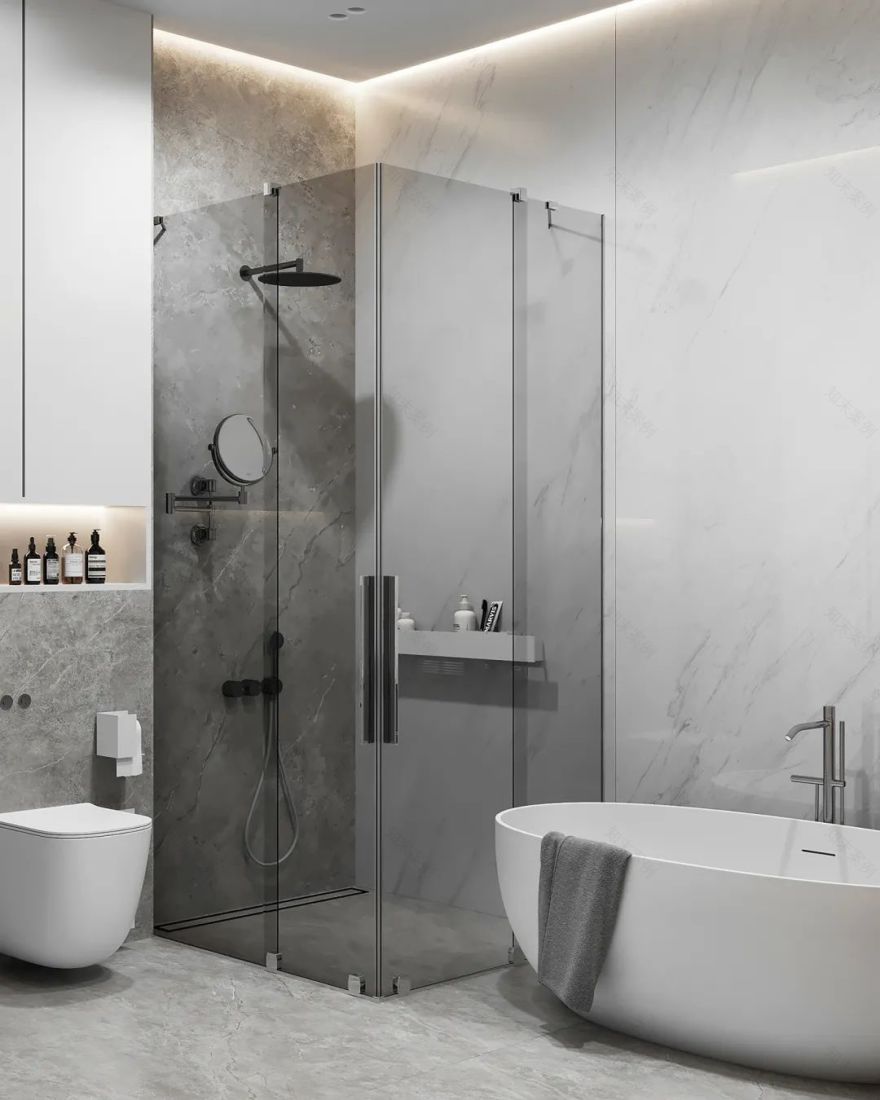 极简高级灰 · 一家三口蓝色豪宅设计丨俄罗斯丨俄罗斯设计师 Alina Larionova-45