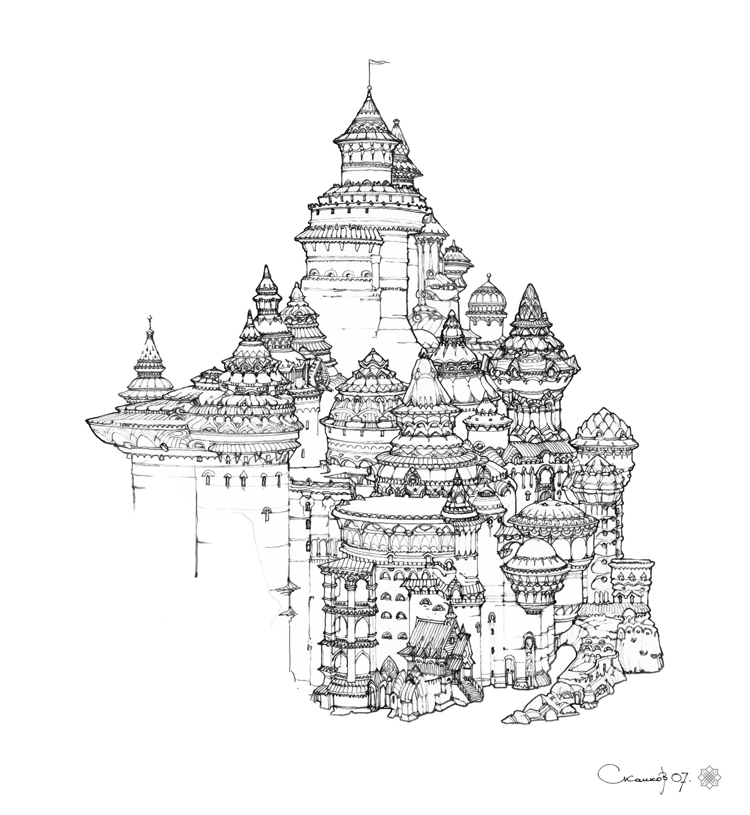 Architectural Fantasy. Line Art-2