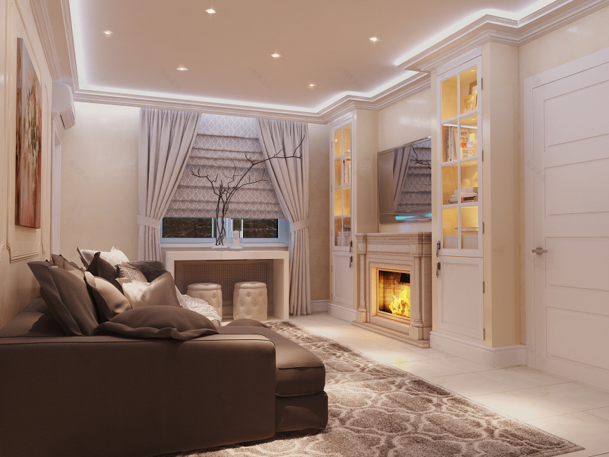 莫斯科75平3室公寓经典风格室内设计丨俄罗斯莫斯科-13