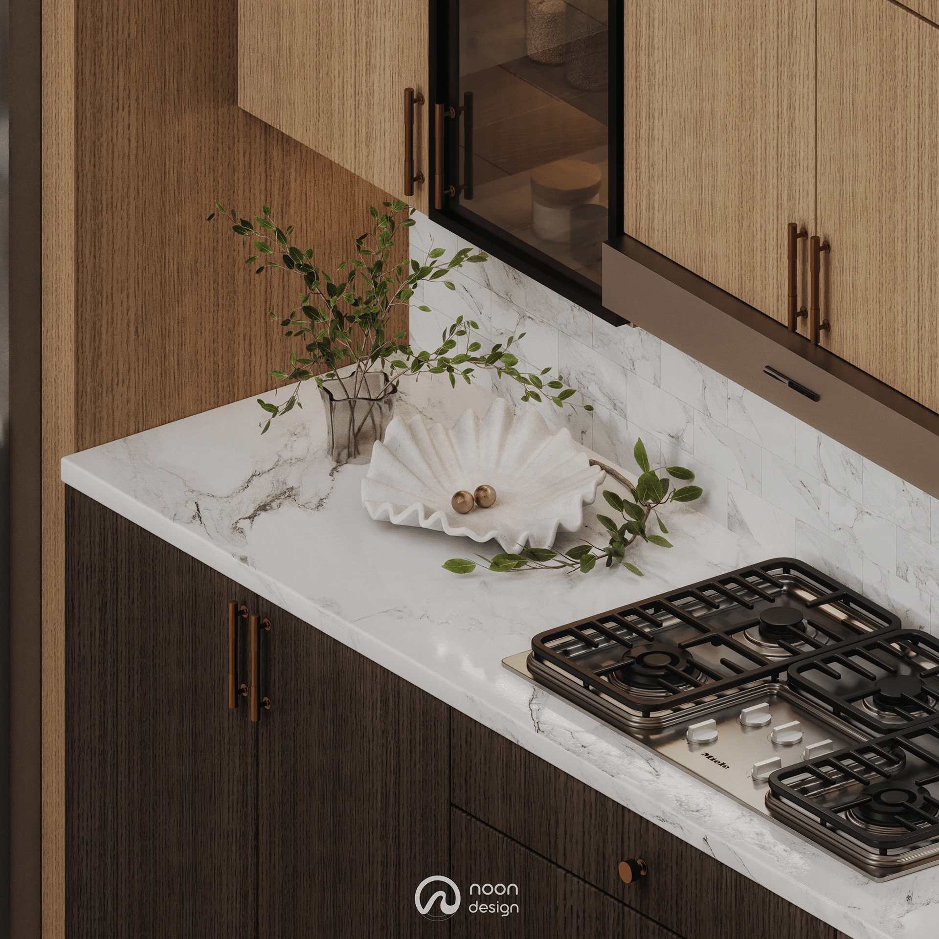 橡木之光厨房丨美国夏洛特丨Noon Design Studio-3