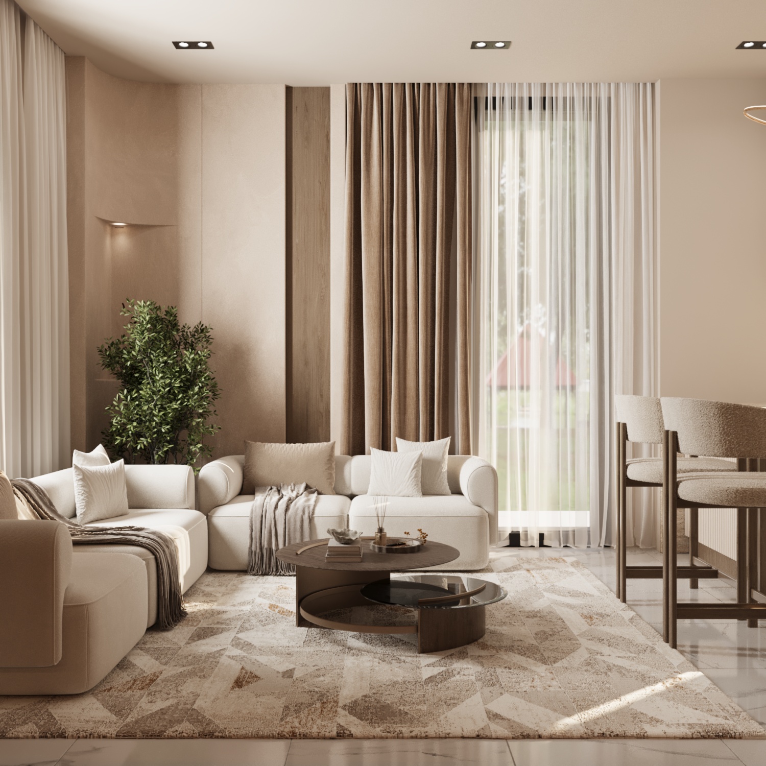 Modern Luxury living with open kitchen-2