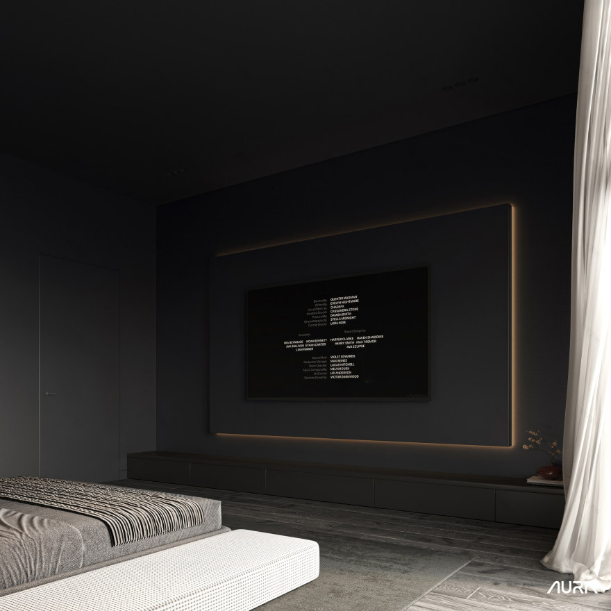 黑色主卧室丨AURA+ Studio-11