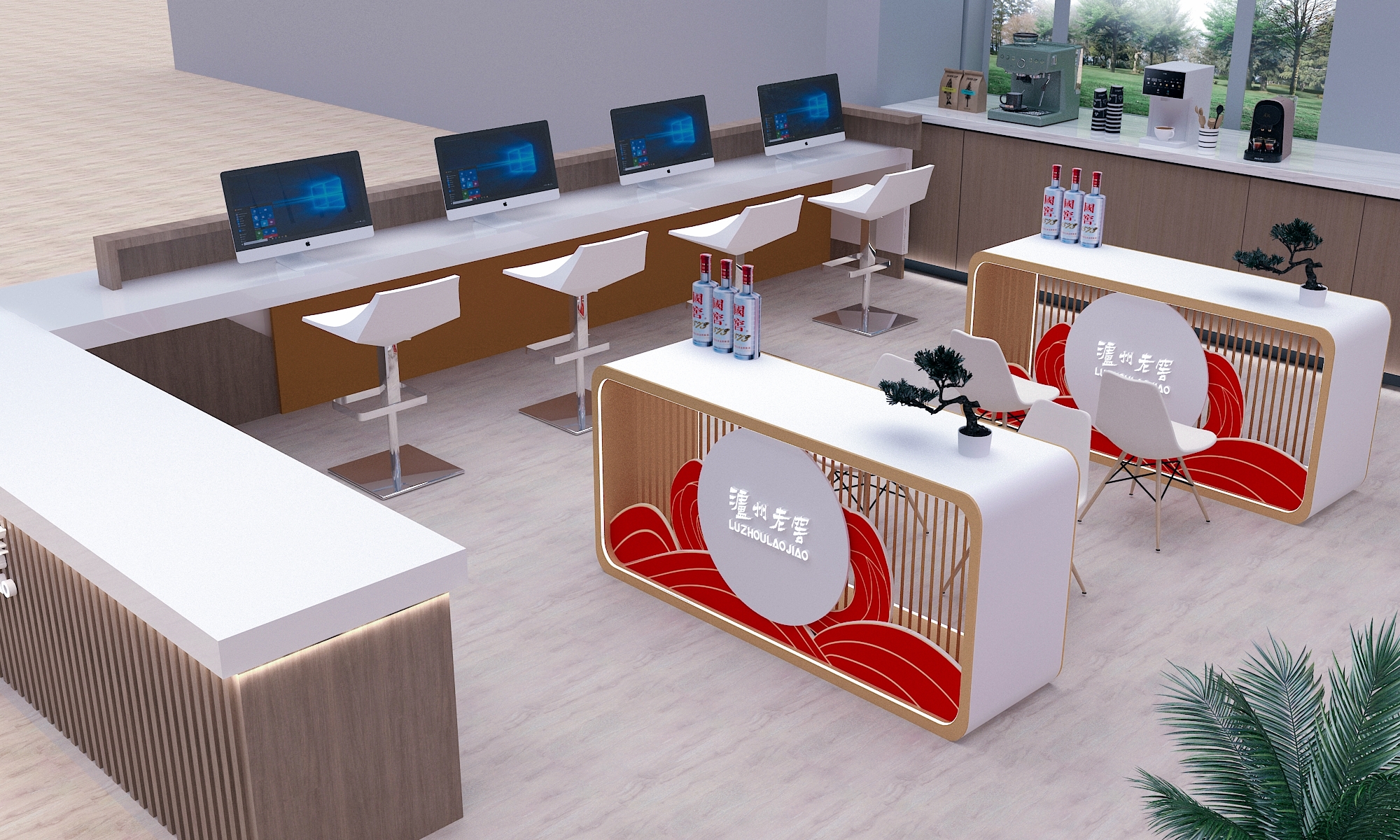 泸州老窖 展台 场景设计羽毛球馆角的一个体验休息区-7