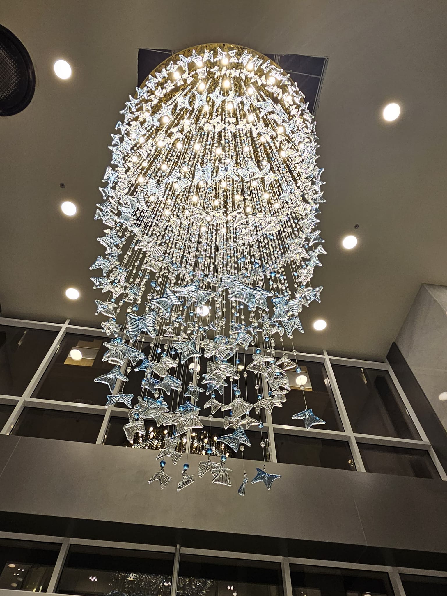 Chromatic Threads An Experimental Glass-Wire Chandelier-9