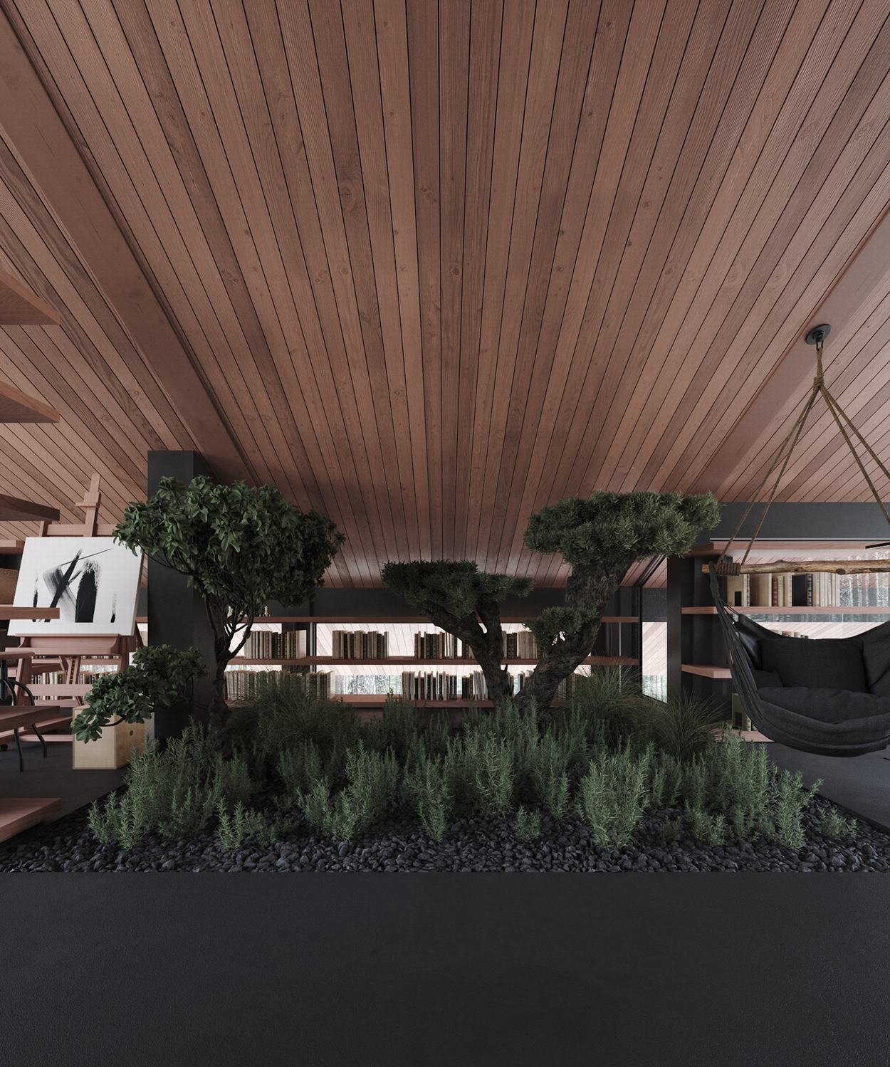 莫斯科森林中的自然共生别墅丨Stephen Tsymbaliuk-29