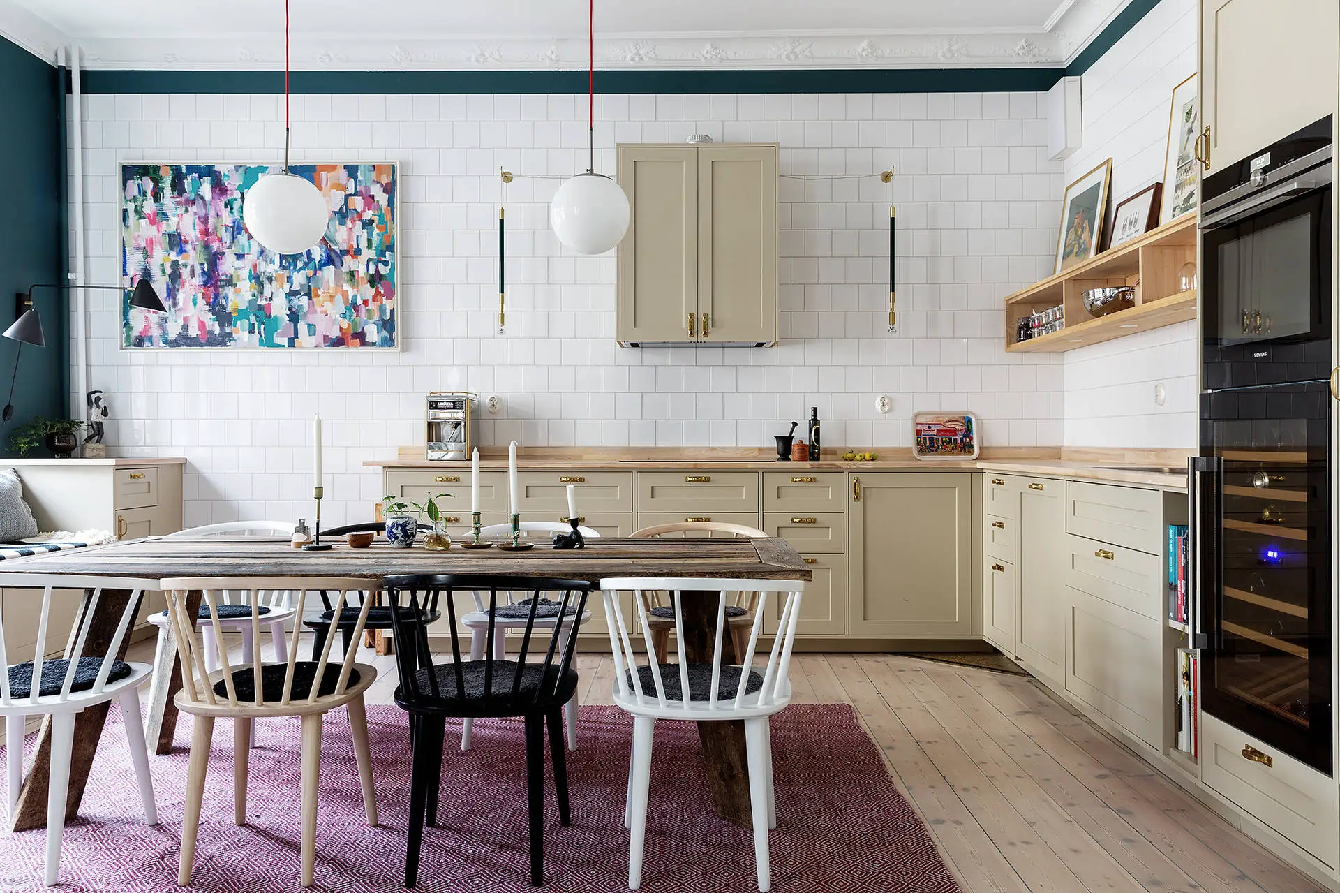 两室公寓的乡村风格厨房设计-5